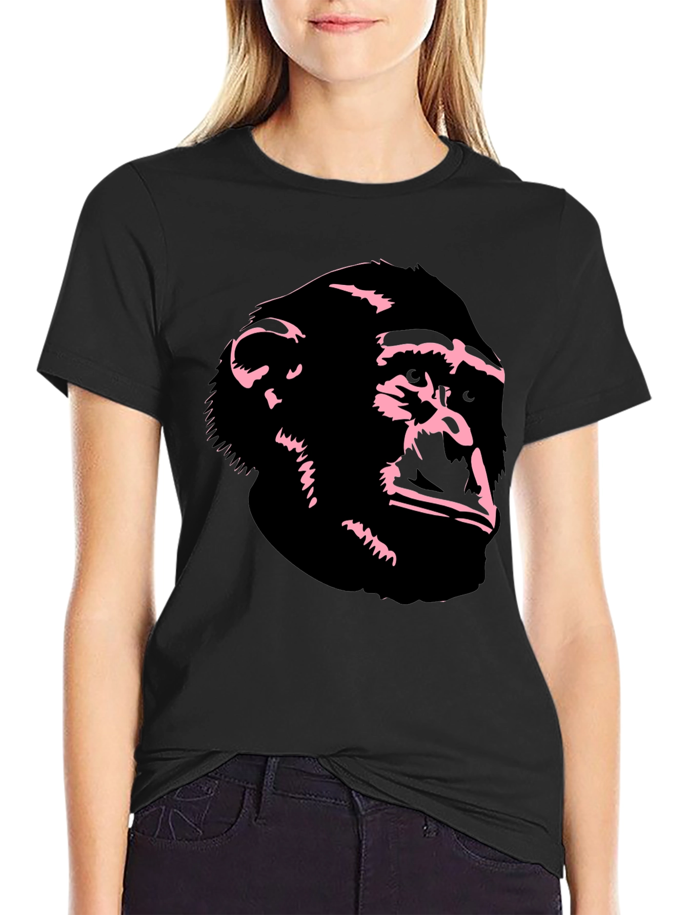 Chimpanzee Graphic T-Shirt - Cool Black Ape Tee