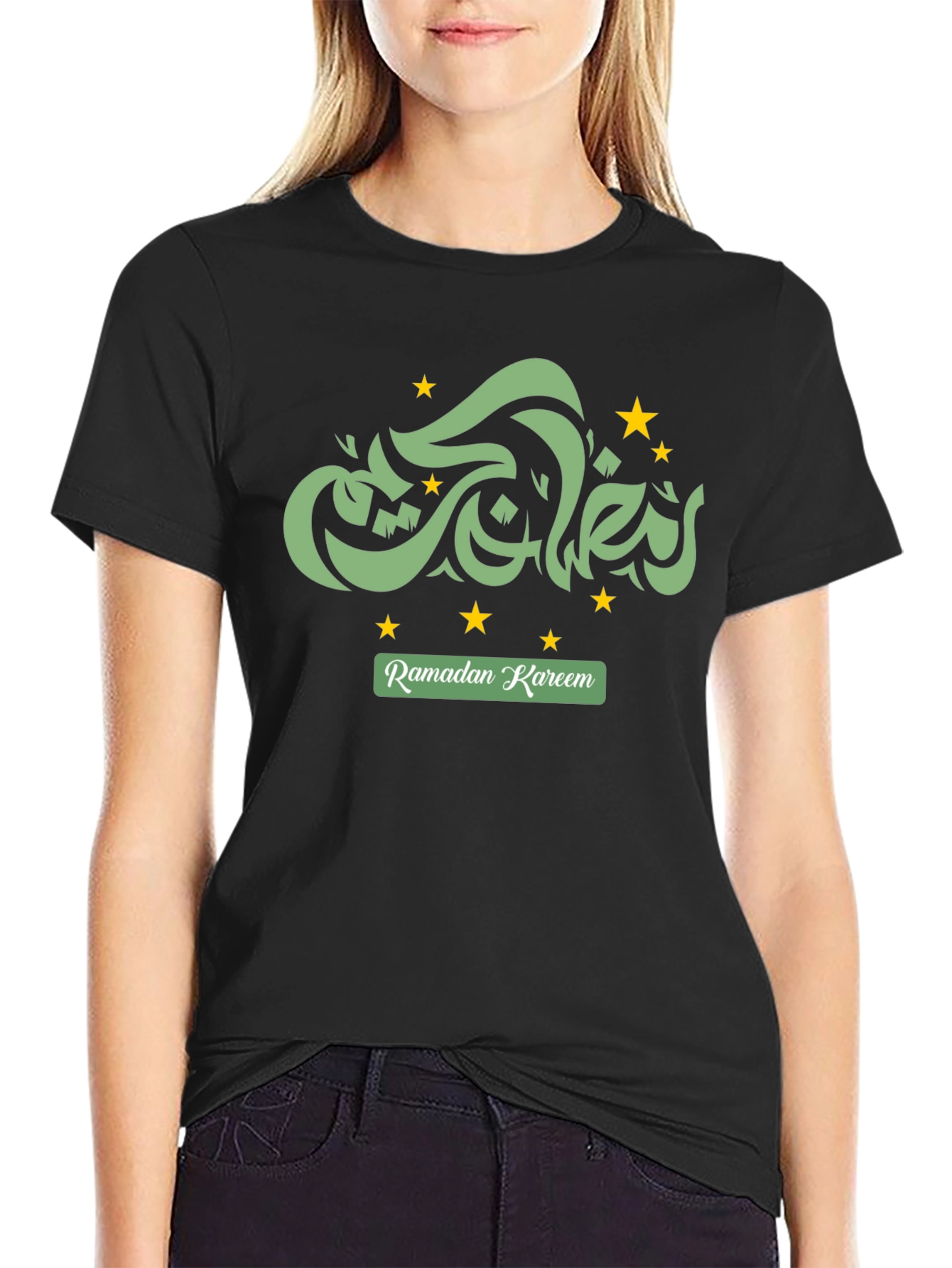 Ramadan Kareem Graphic Tee - Black Cotton T-Shirt