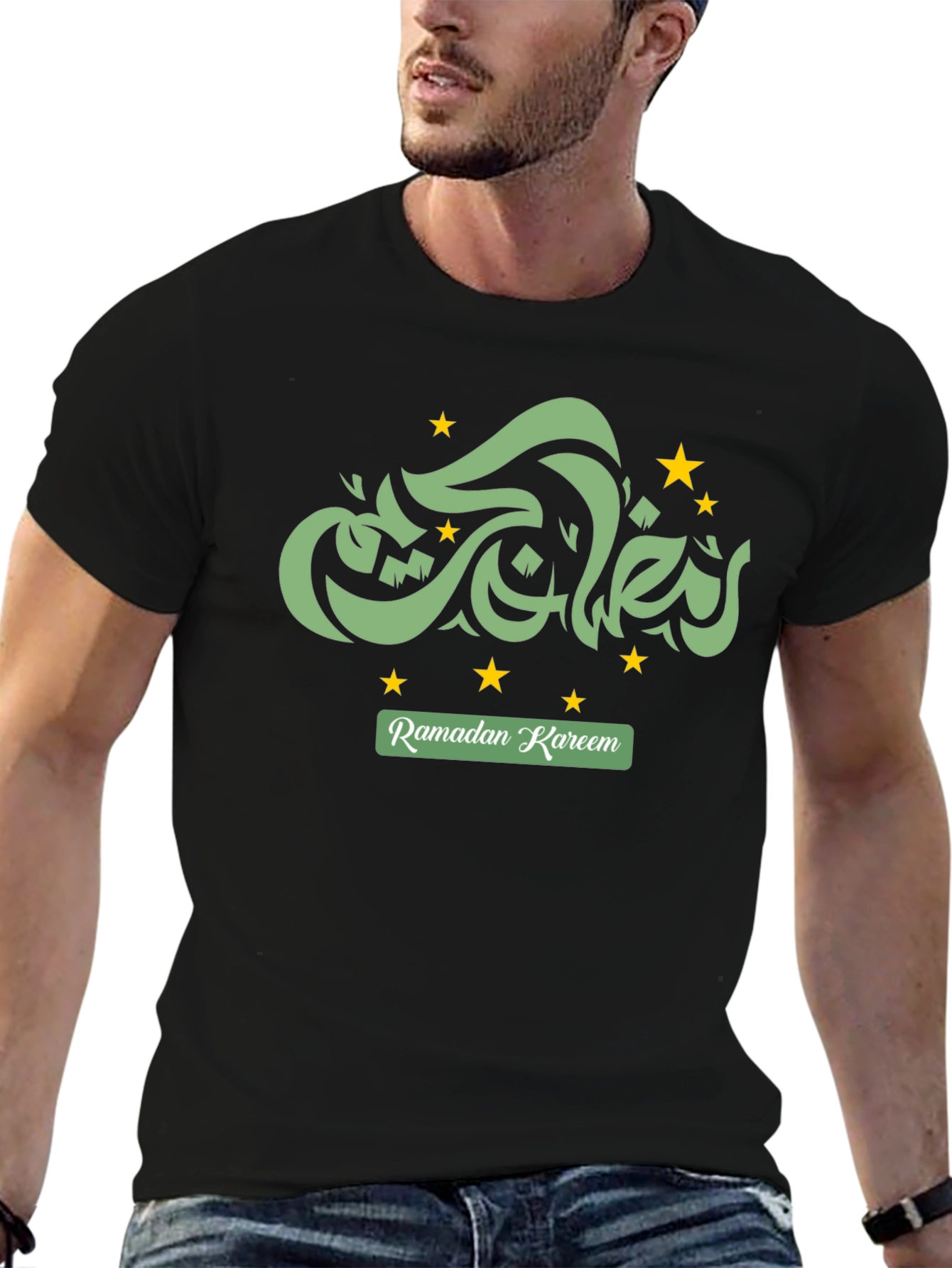 Ramadan Kareem Graphic Tee - Black Cotton T-Shirt