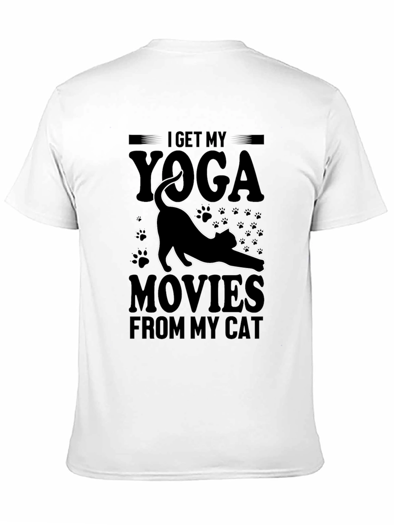 Yoga Cat Graphic T-Shirt - Black