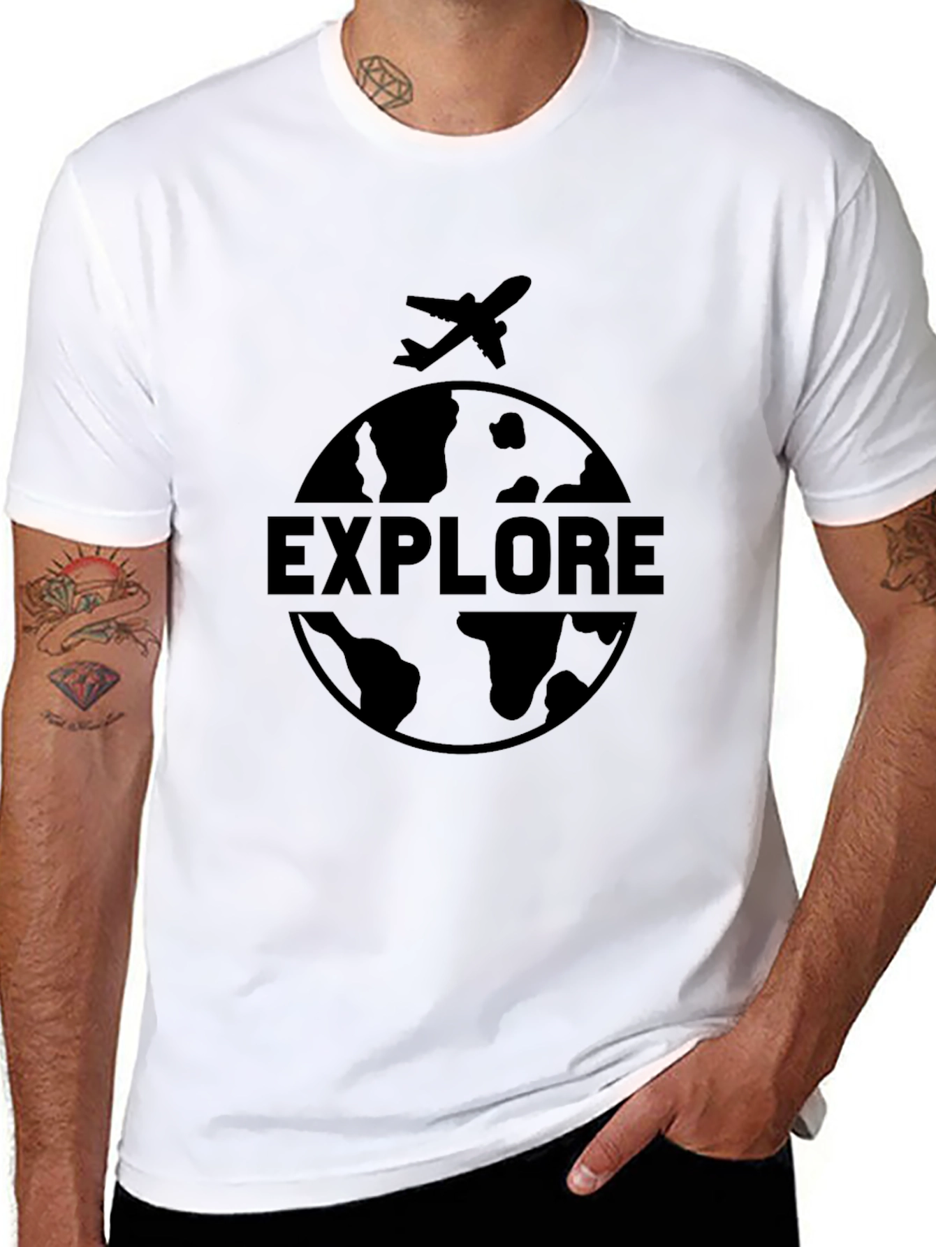 Explore Globe Graphic Tee - Black