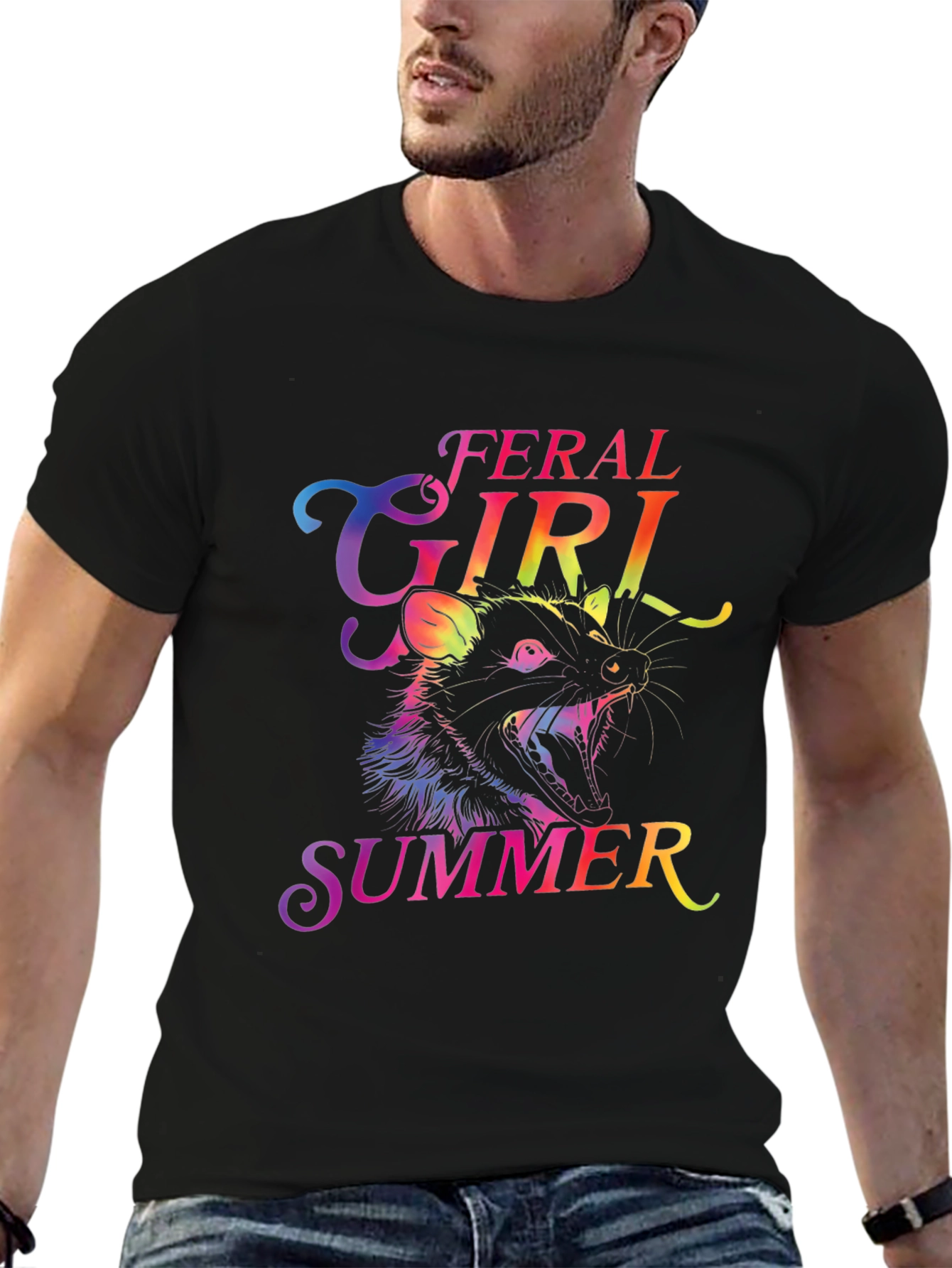 Feral Girl Summer Rainbow Graphic Tee