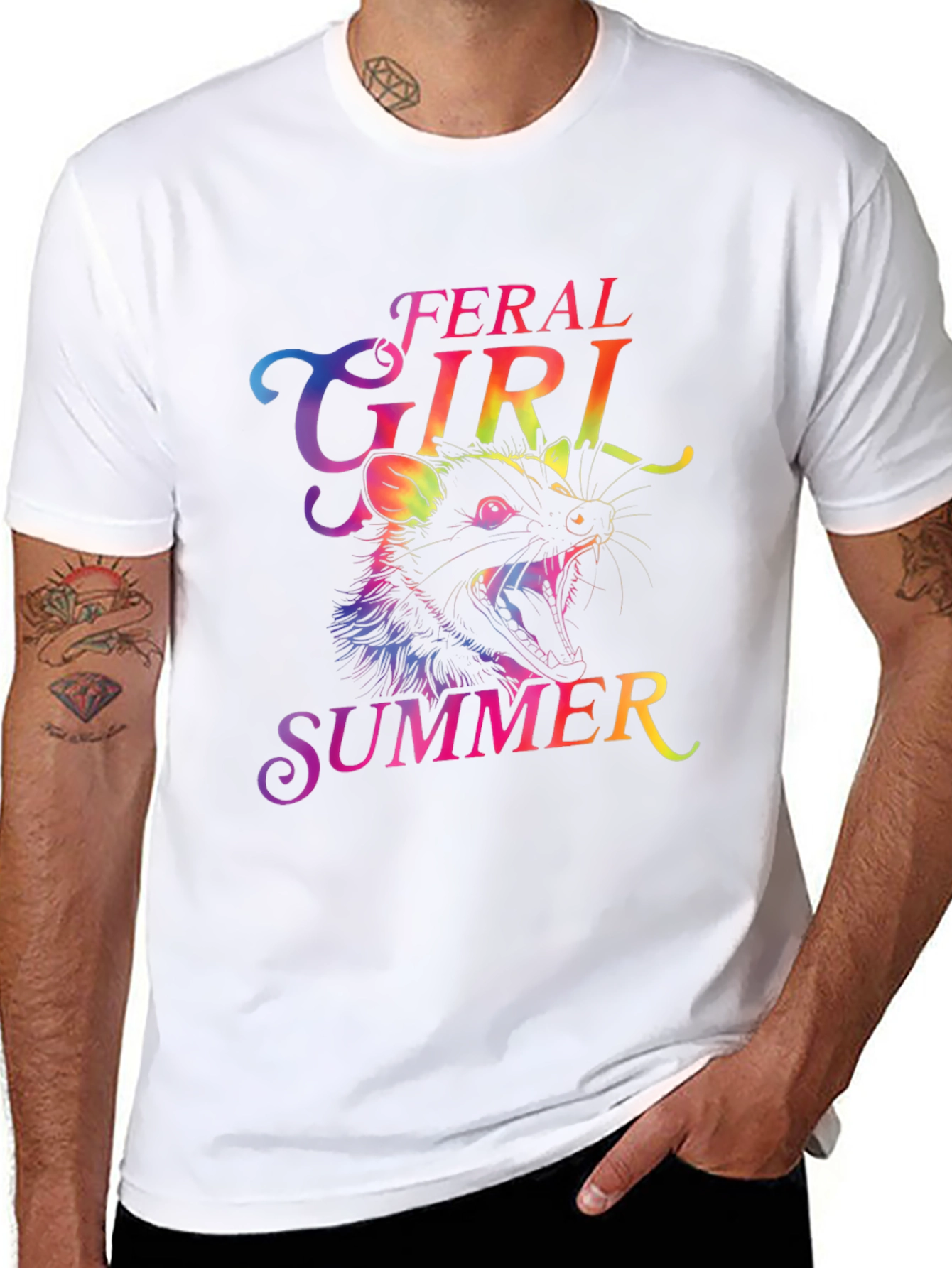 Feral Girl Summer Rainbow Graphic Tee