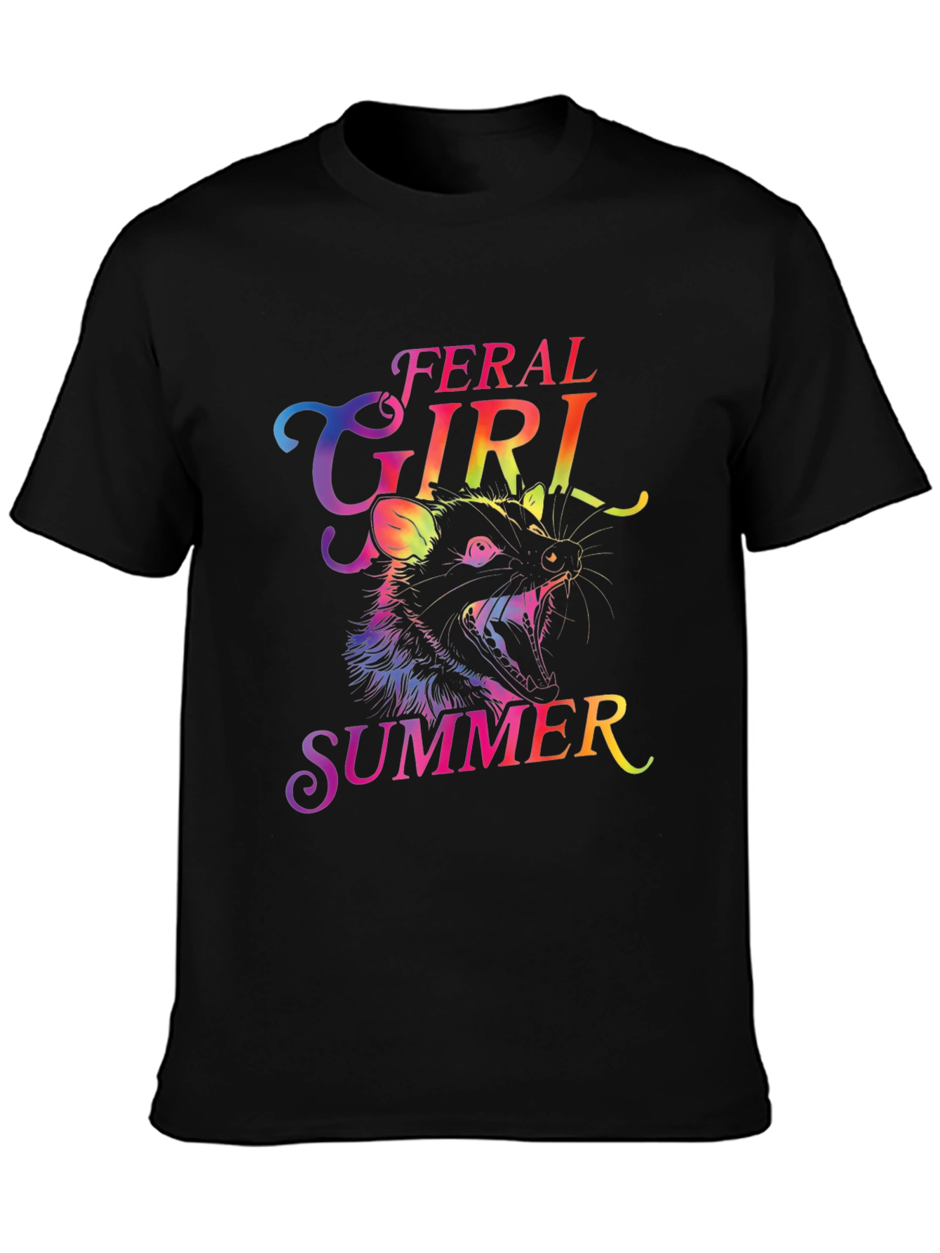 Feral Girl Summer Rainbow Graphic Tee