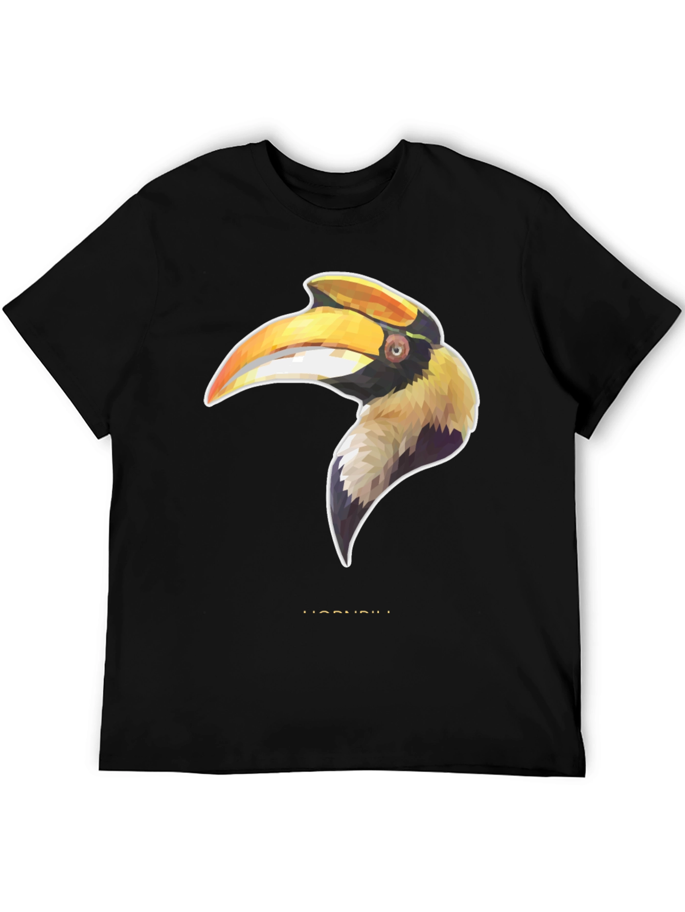 Hornbill Graphic Print Black T-Shirt