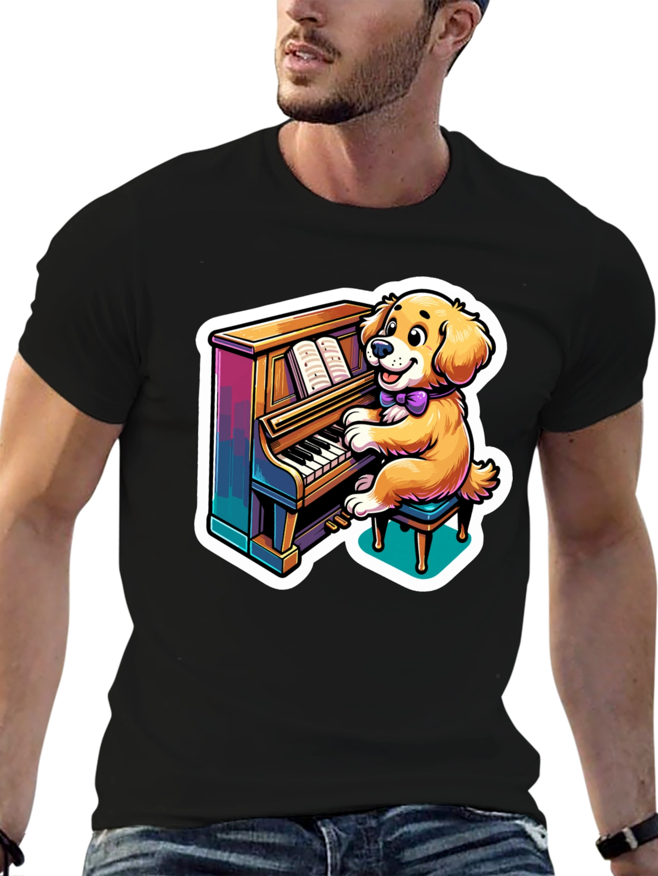 Dog Playing Piano T-Shirt