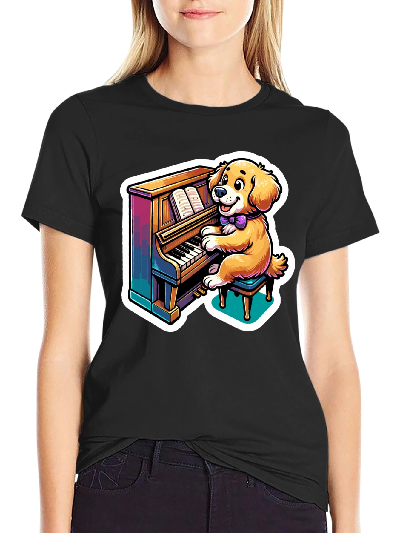 Dog Playing Piano T-Shirt