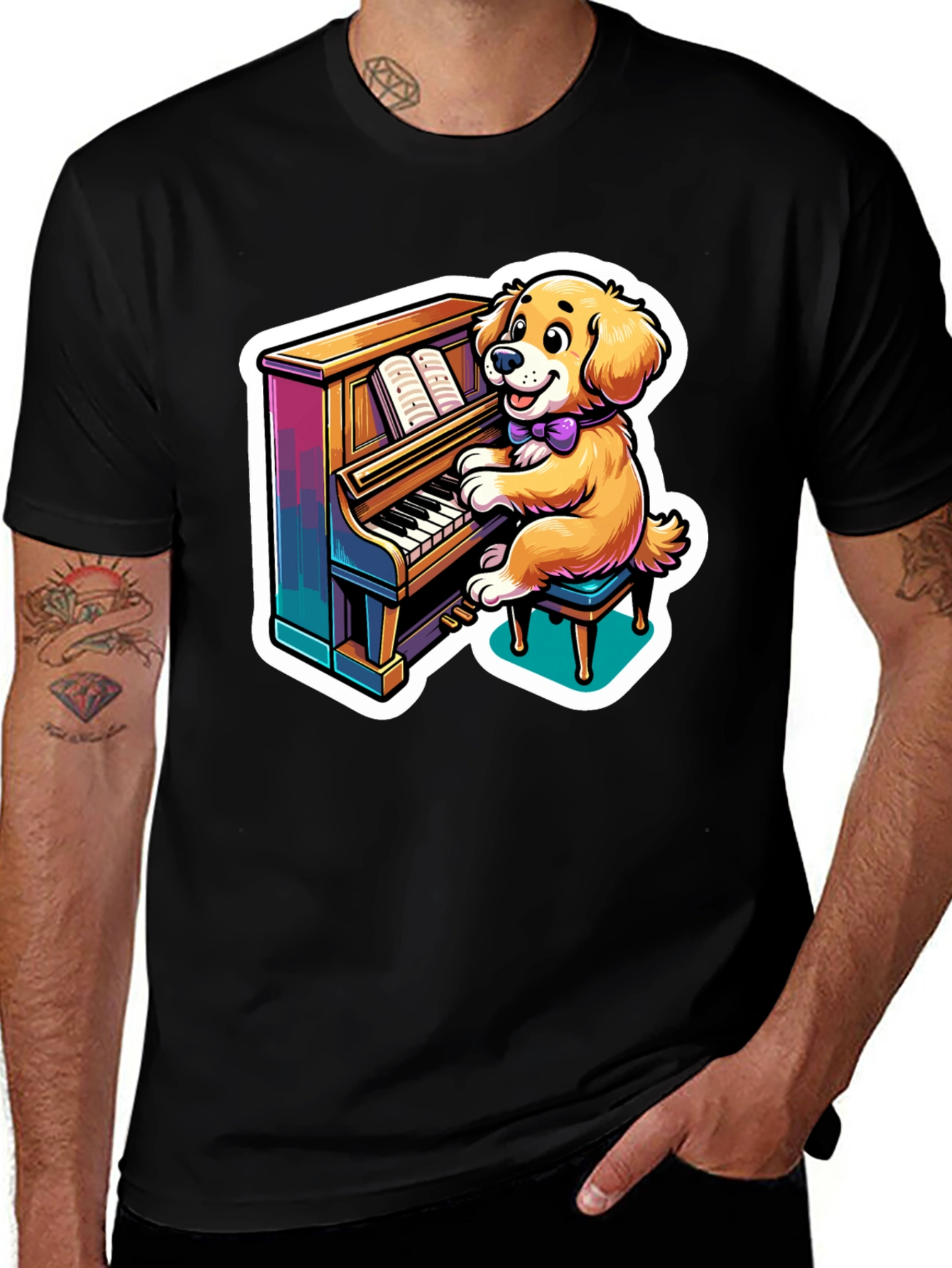 Dog Playing Piano T-Shirt