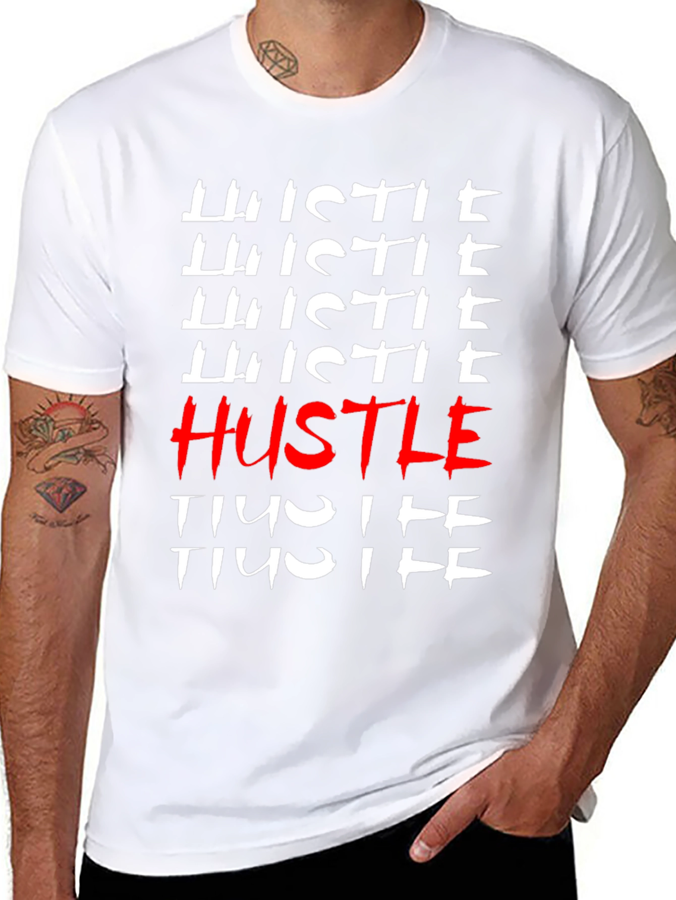 Hustle Graphic Print T-Shirt - Trendy Streetwear