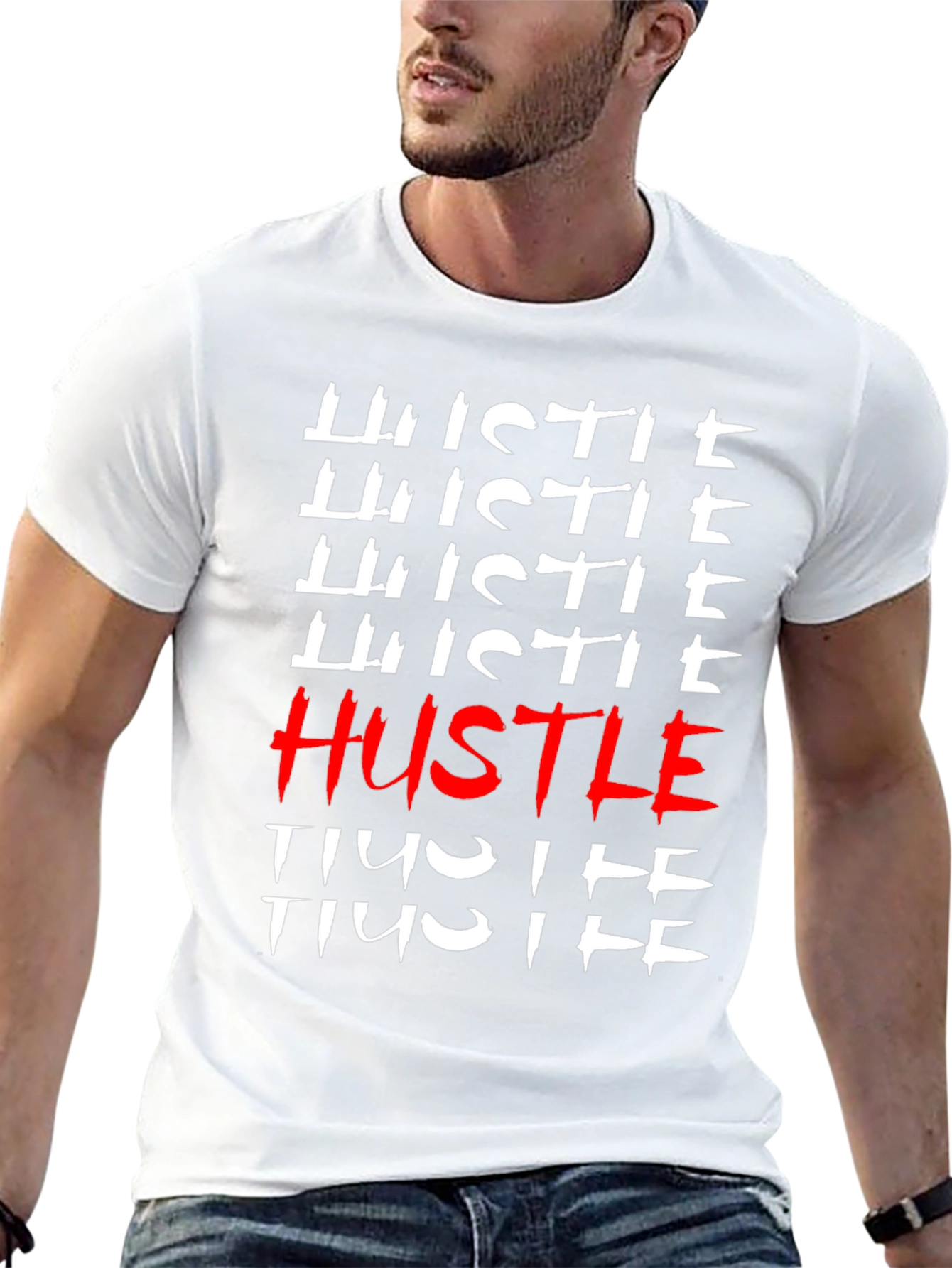 Hustle Graphic Print T-Shirt - Trendy Streetwear