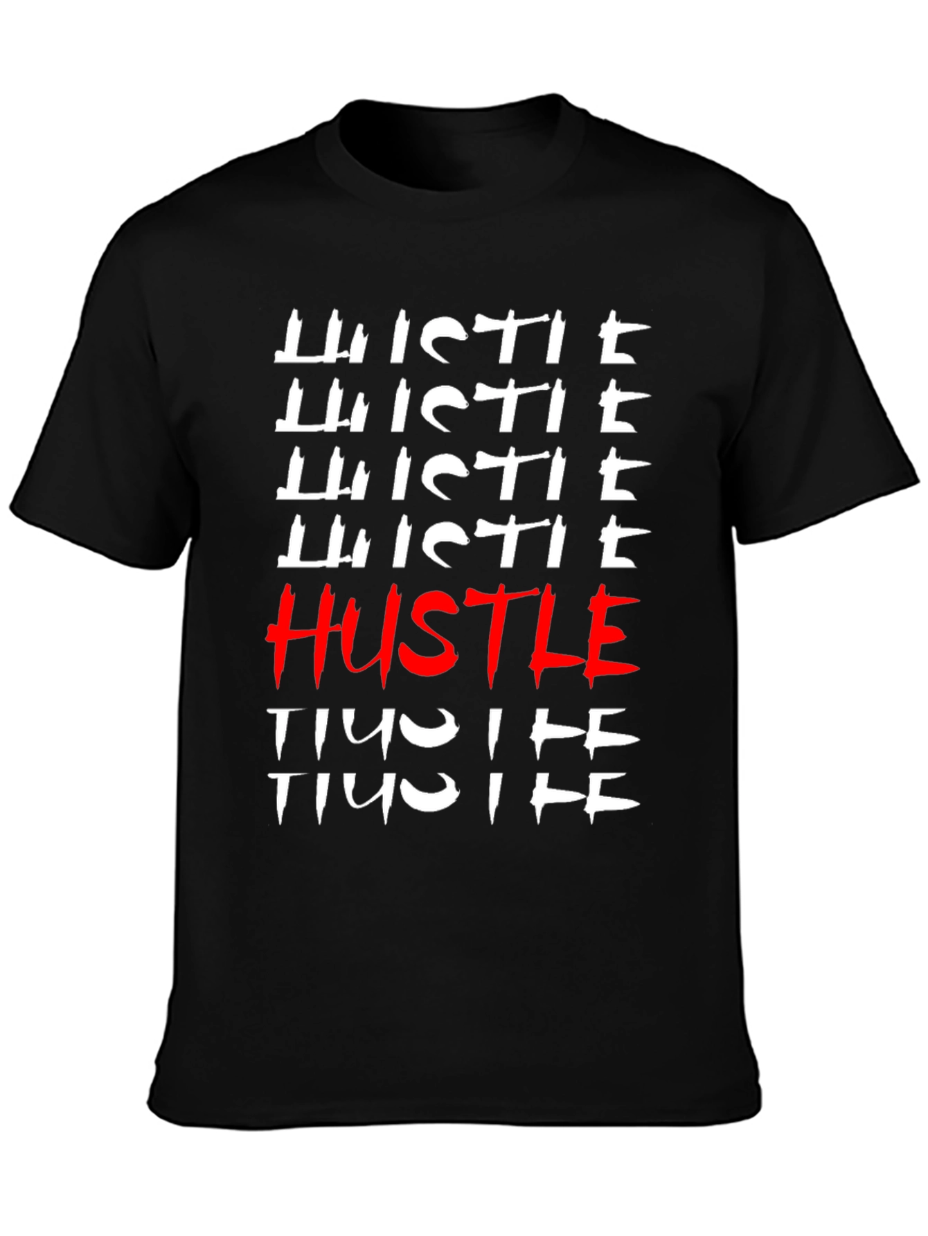 Hustle Graphic Print T-Shirt - Trendy Streetwear