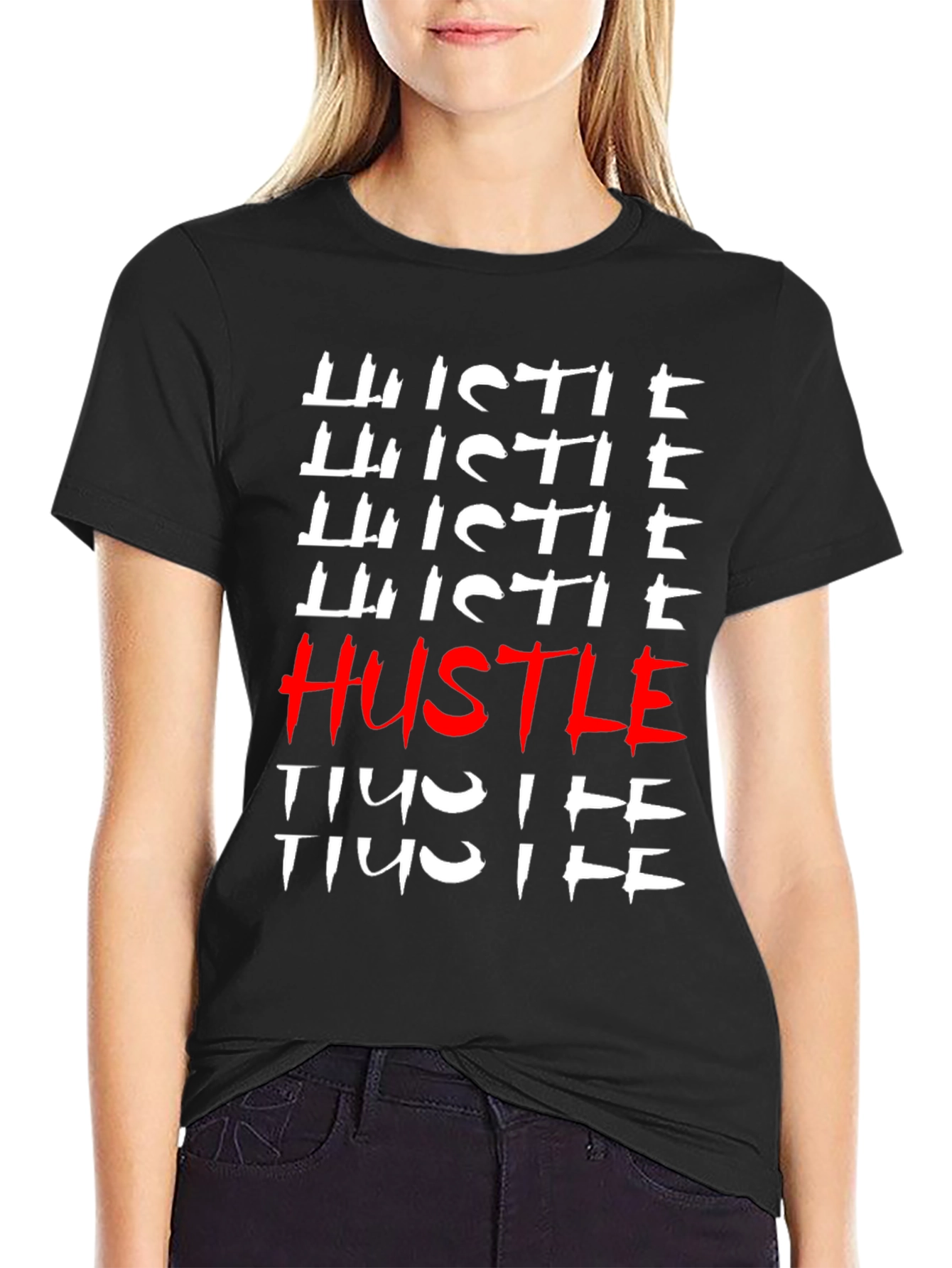 Hustle Graphic Print T-Shirt - Trendy Streetwear