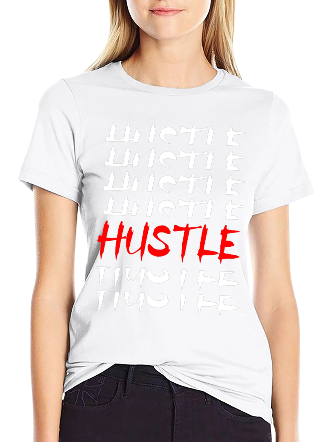 Hustle Graphic Print T-Shirt - Trendy Streetwear