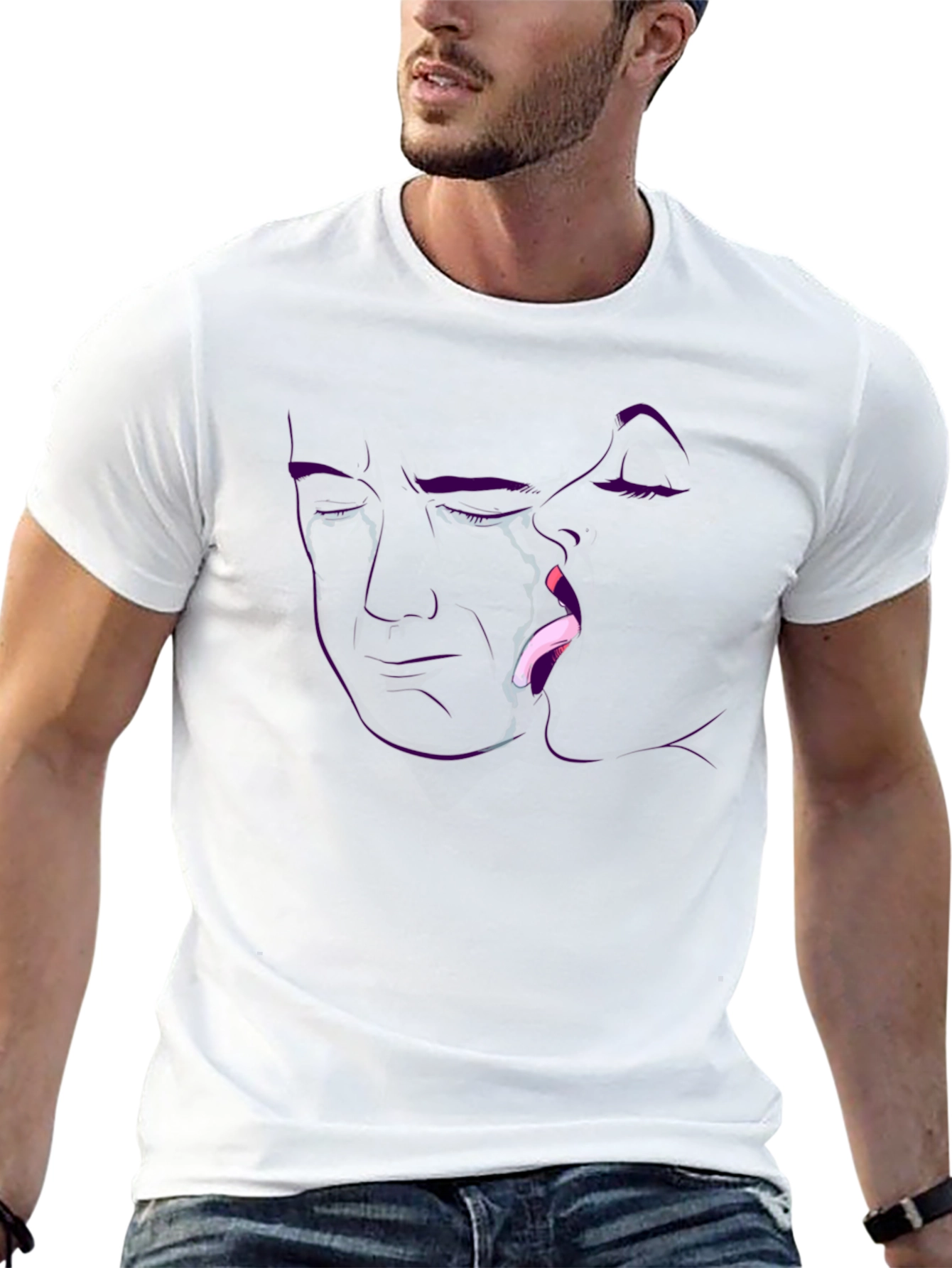 Bold Graphic Tee - Kissing Outline