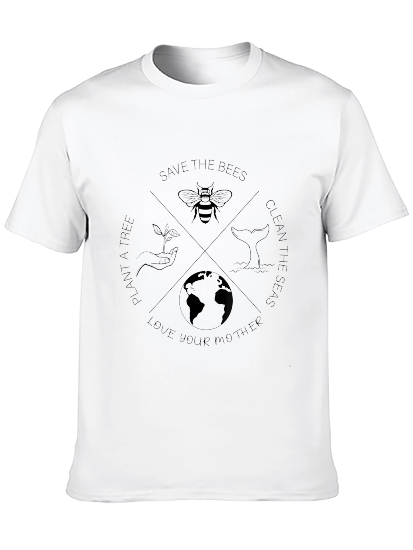 Save the Bees Graphic Tee - Black Cotton T-Shirt