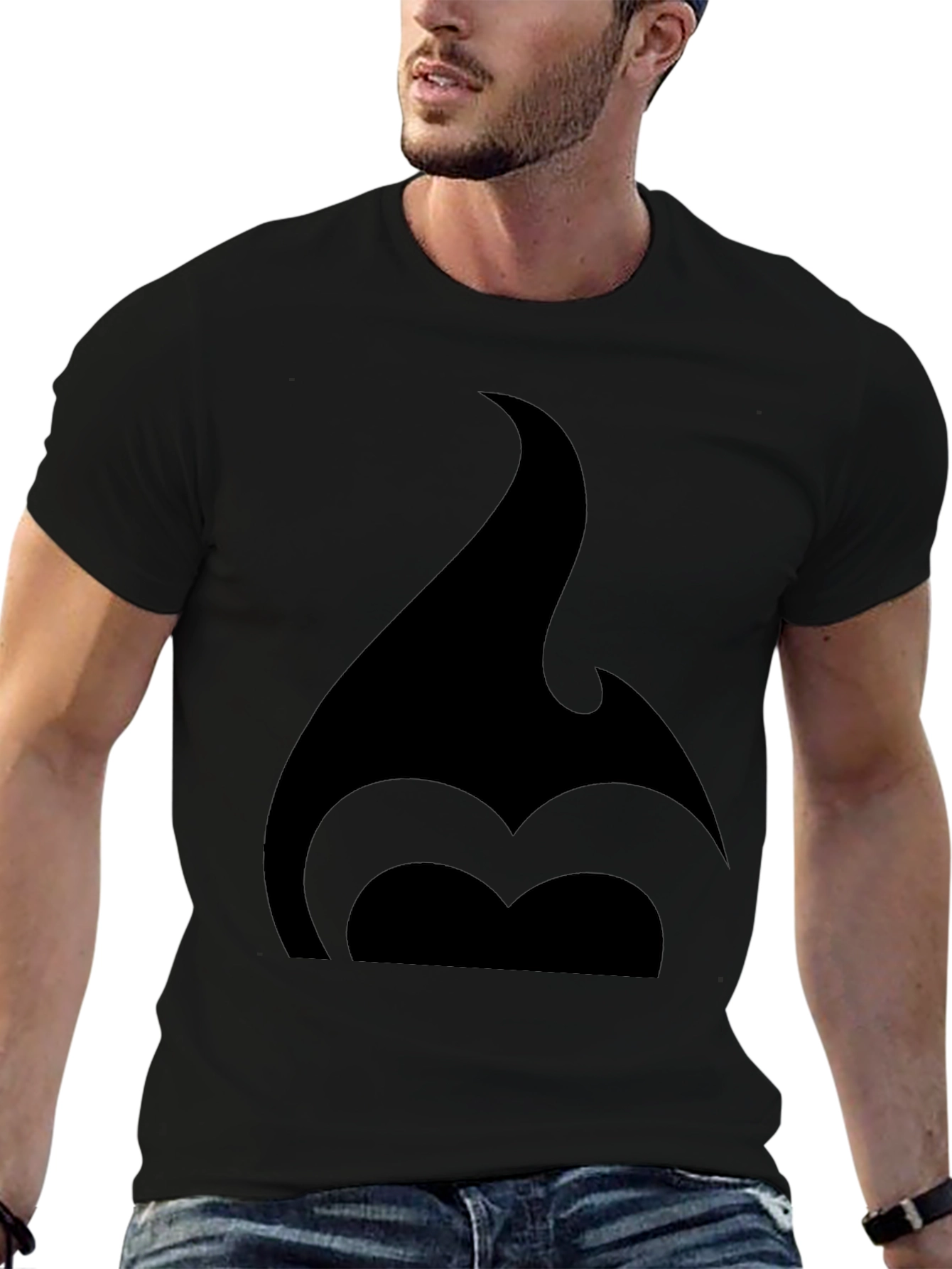 Bold Black T-Shirt with Abstract Graphic