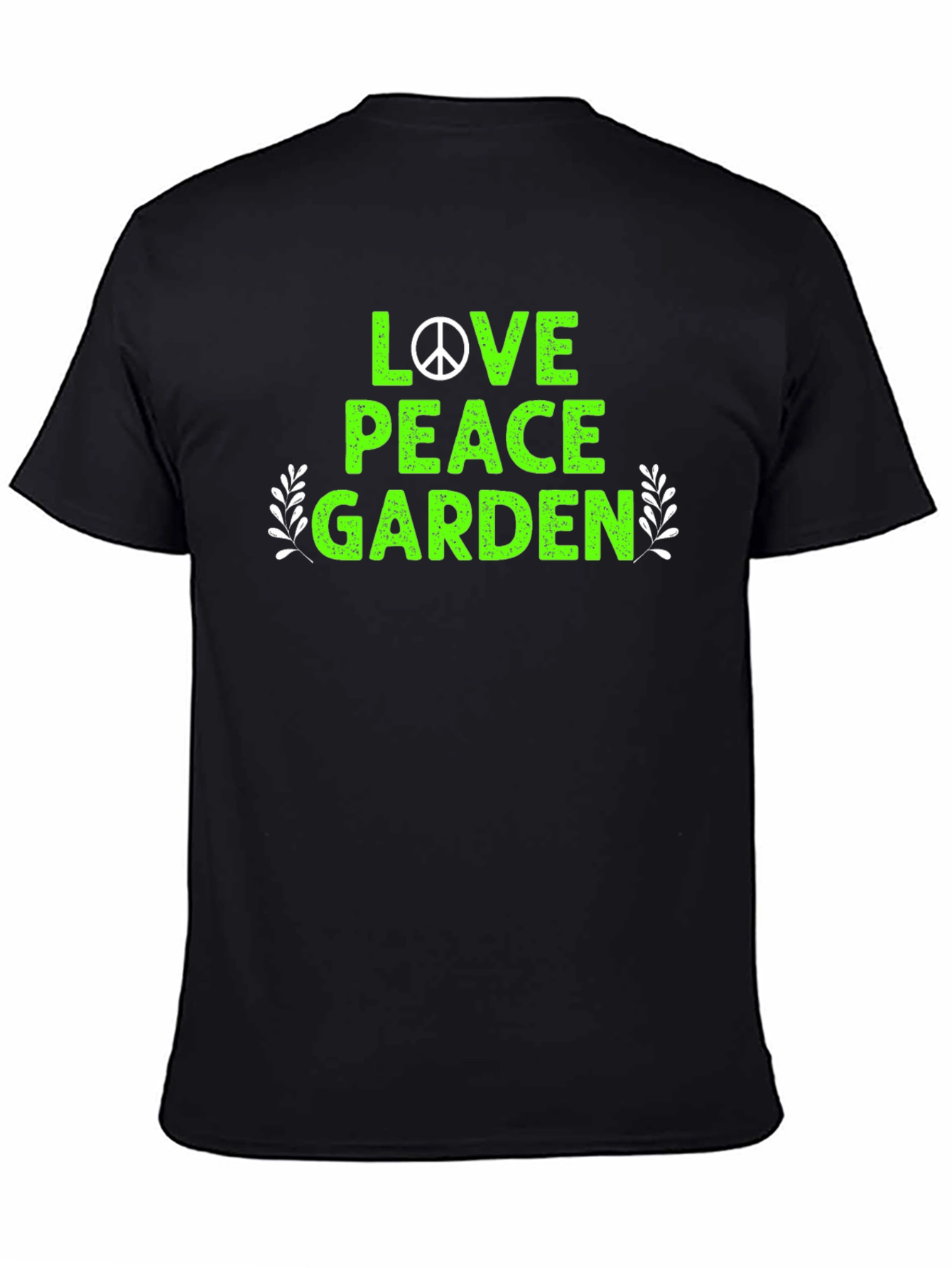 Love Peace Garden T-Shirt - Black Cotton Tee