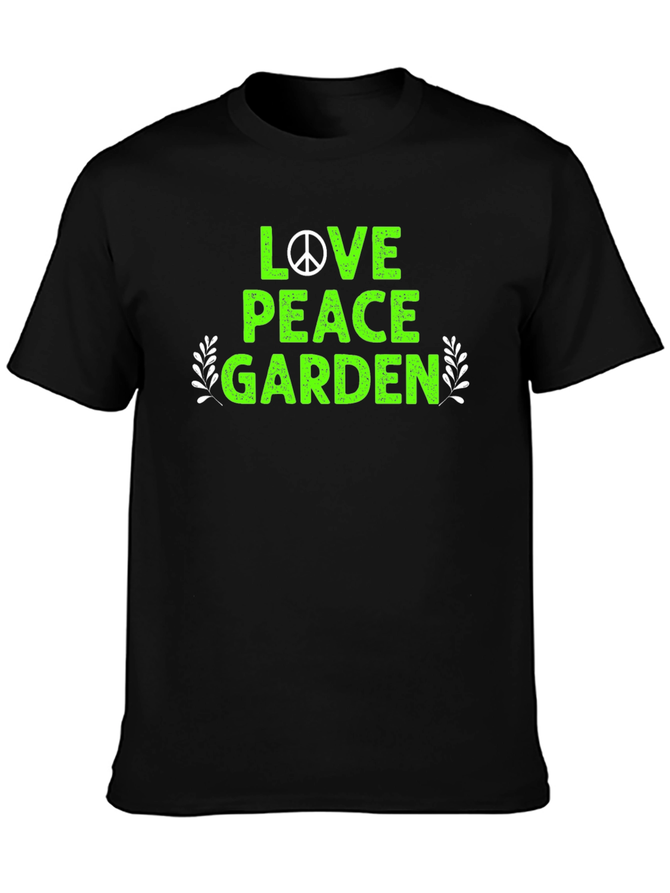 Love Peace Garden T-Shirt - Black Cotton Tee