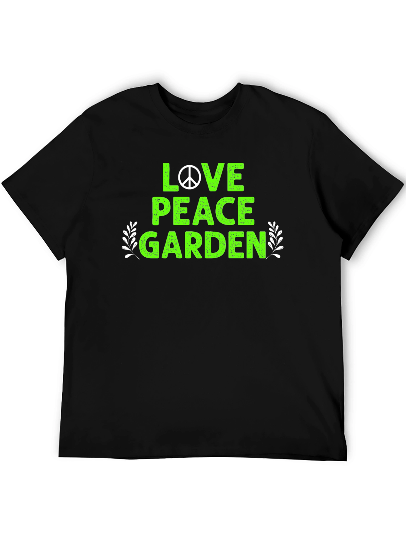 Love Peace Garden T-Shirt - Black Cotton Tee