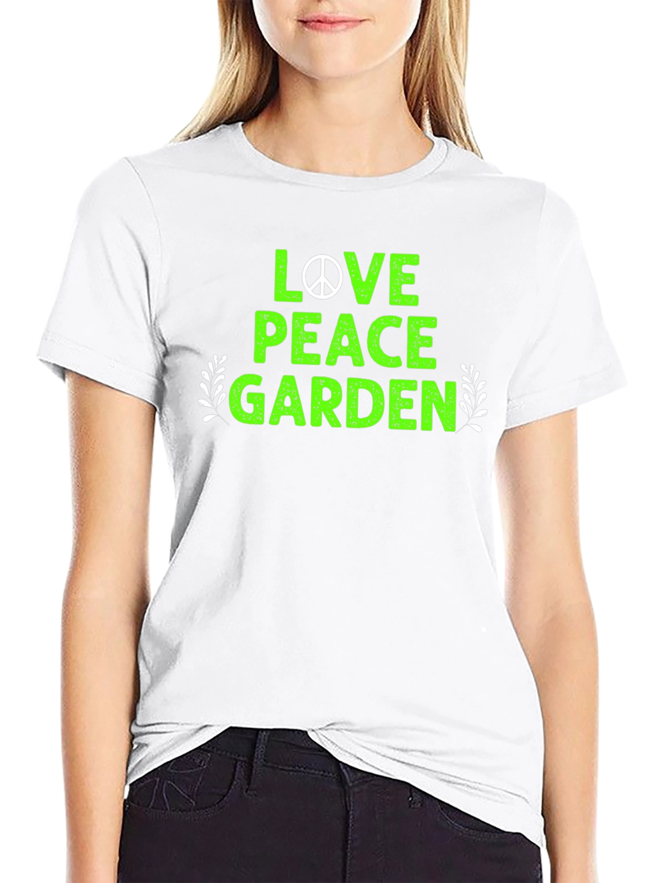 Love Peace Garden T-Shirt - Black Cotton Tee