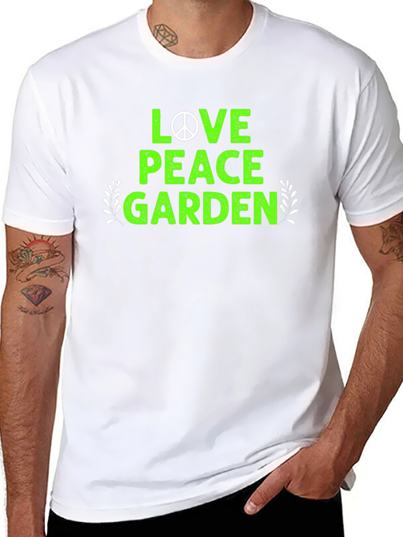 Love Peace Garden T-Shirt - Black Cotton Tee