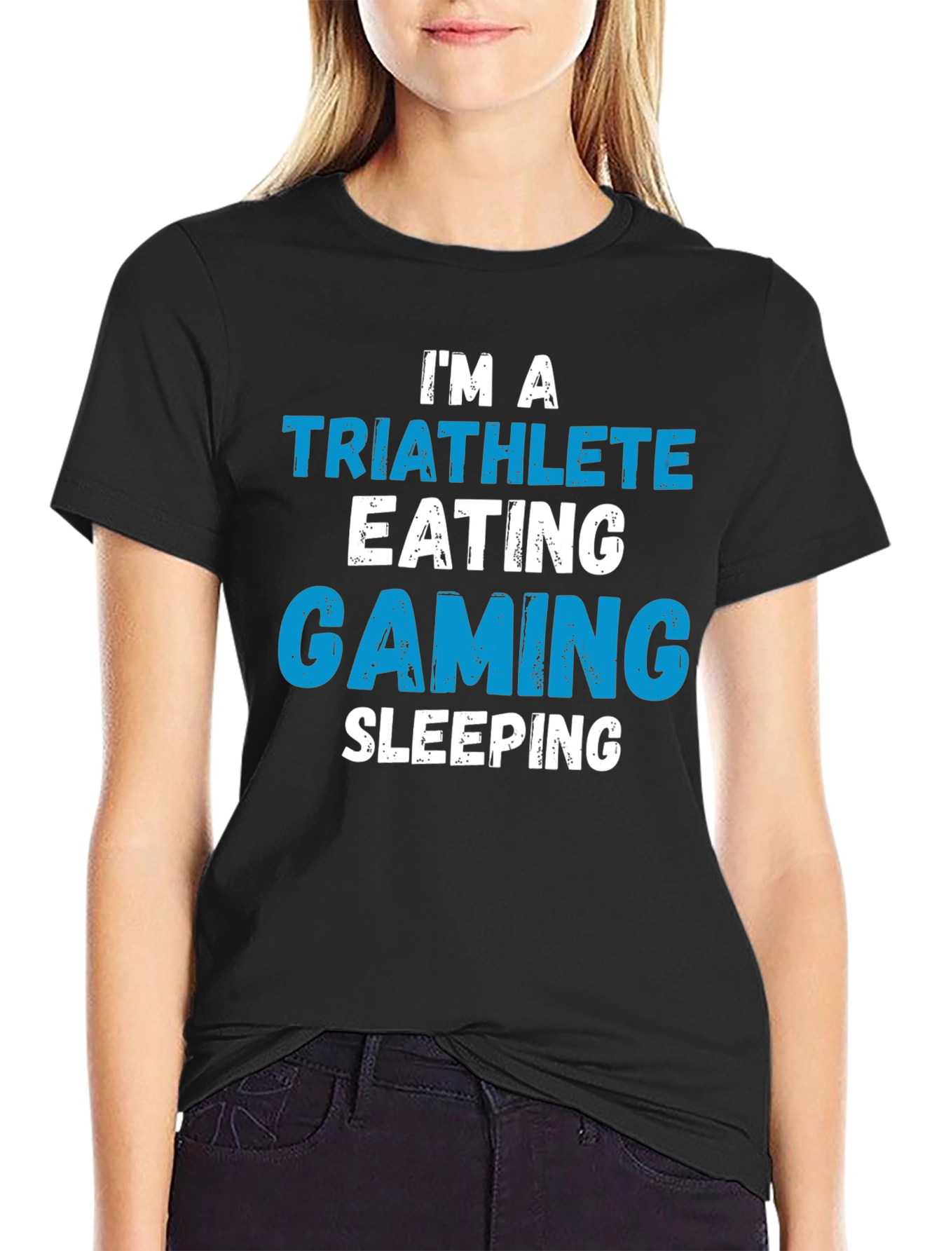 Triathlete Gaming Sleeping T-Shirt - Funny Sport Tee