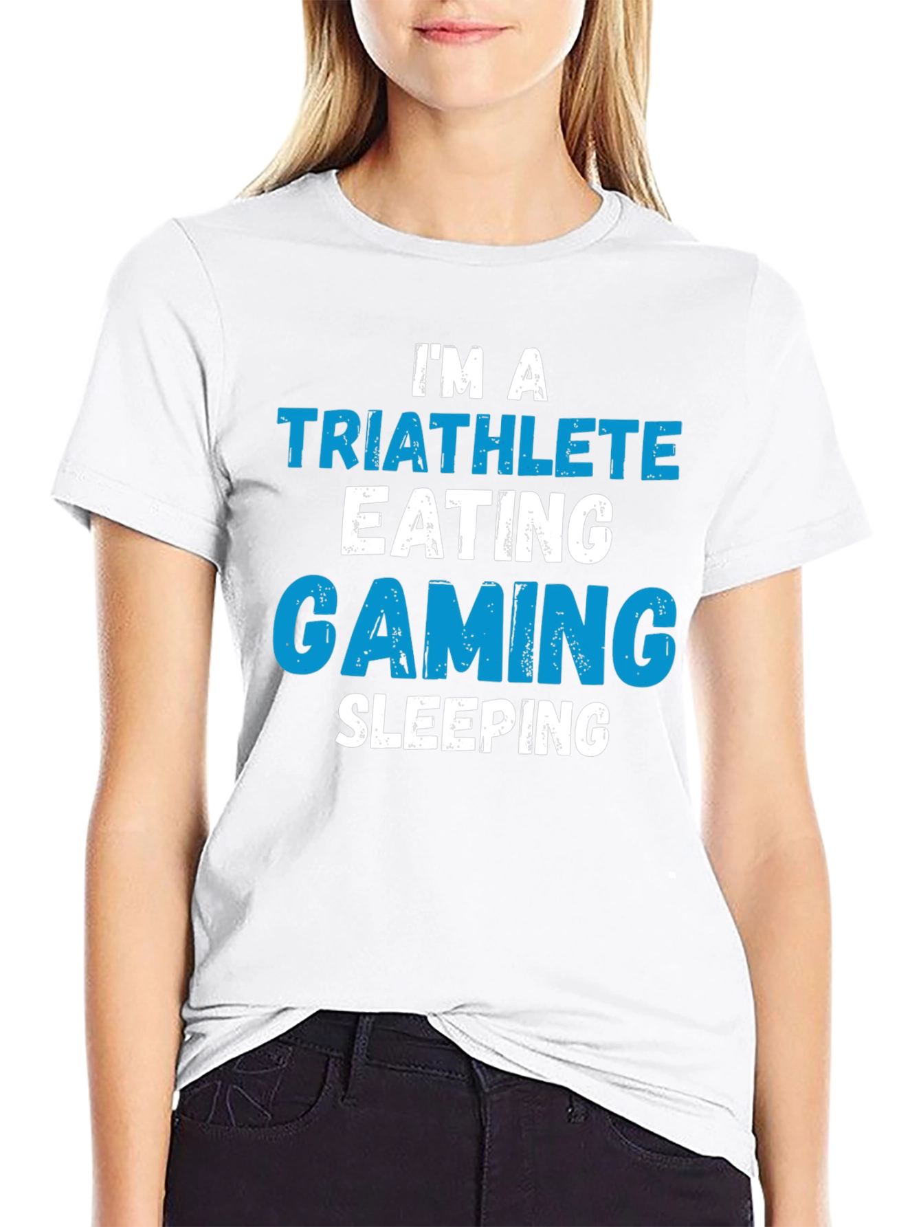 Triathlete Gaming Sleeping T-Shirt - Funny Sport Tee
