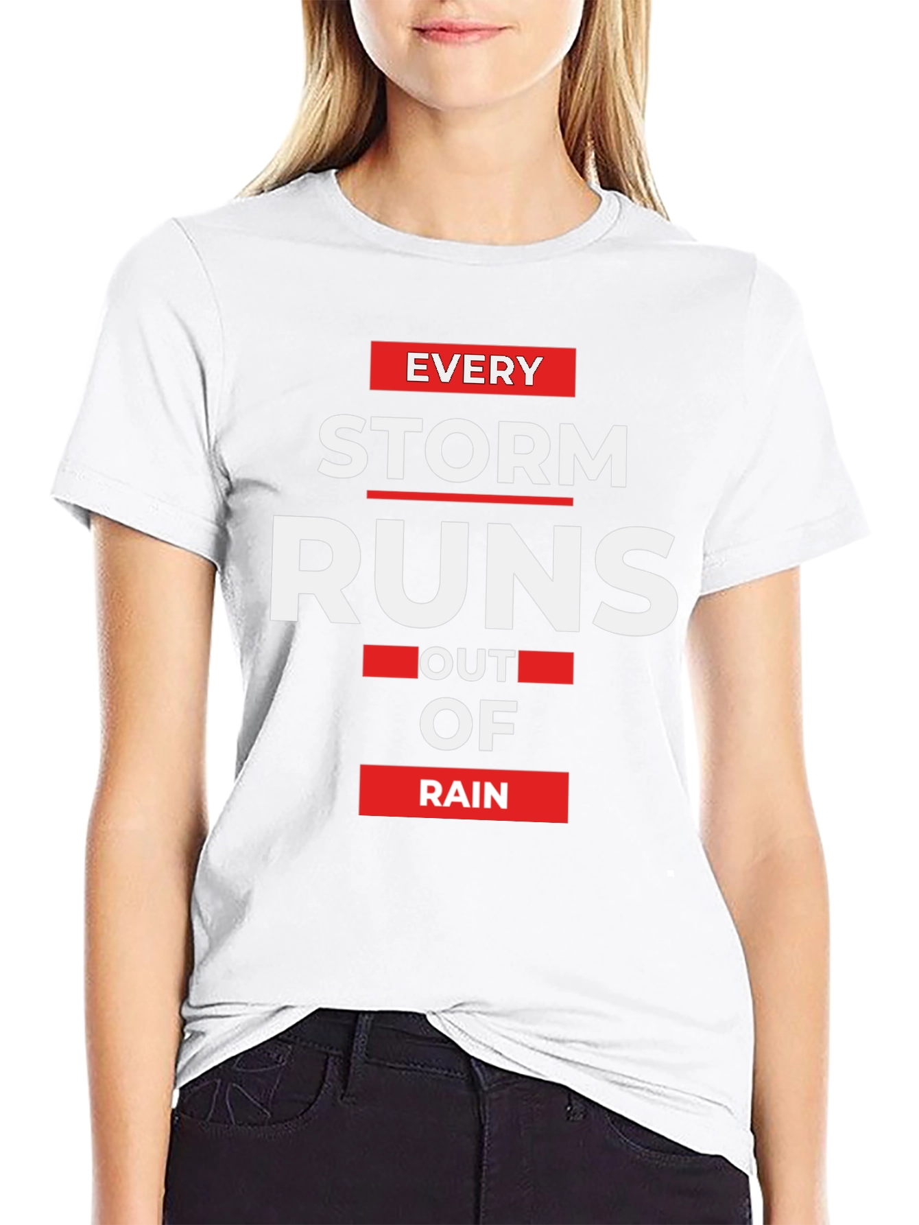 Inspirational Storm Runs Out of Rain Black T-Shirt