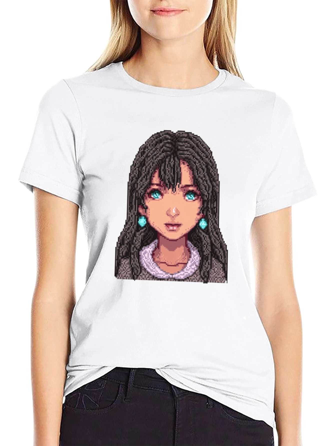 Pixel Art Character Black T-Shirt