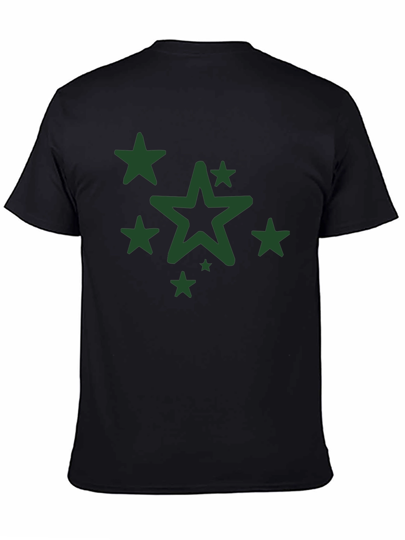 Star Graphic Print Mens Black T-Shirt