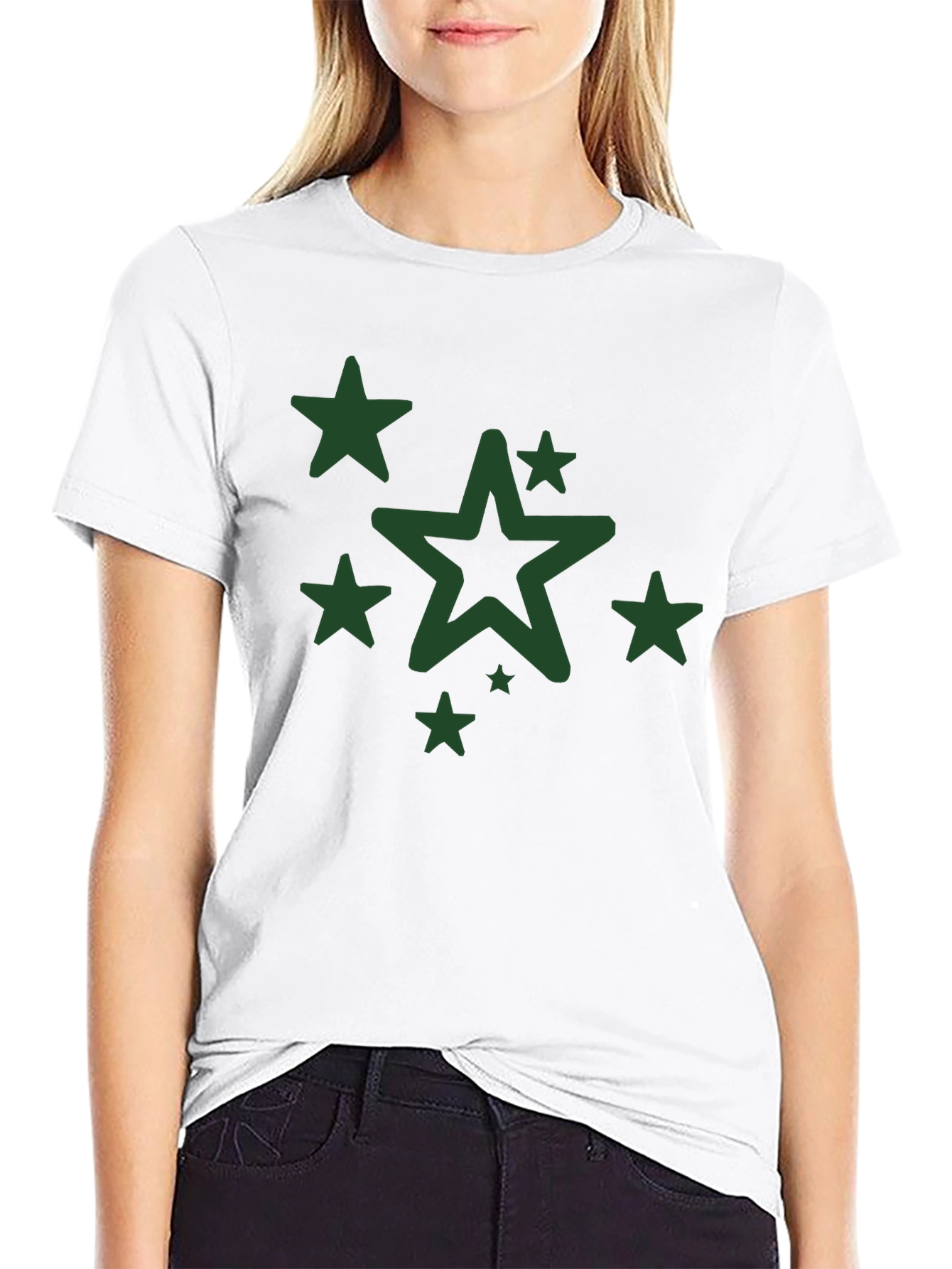 Star Graphic Print Mens Black T-Shirt