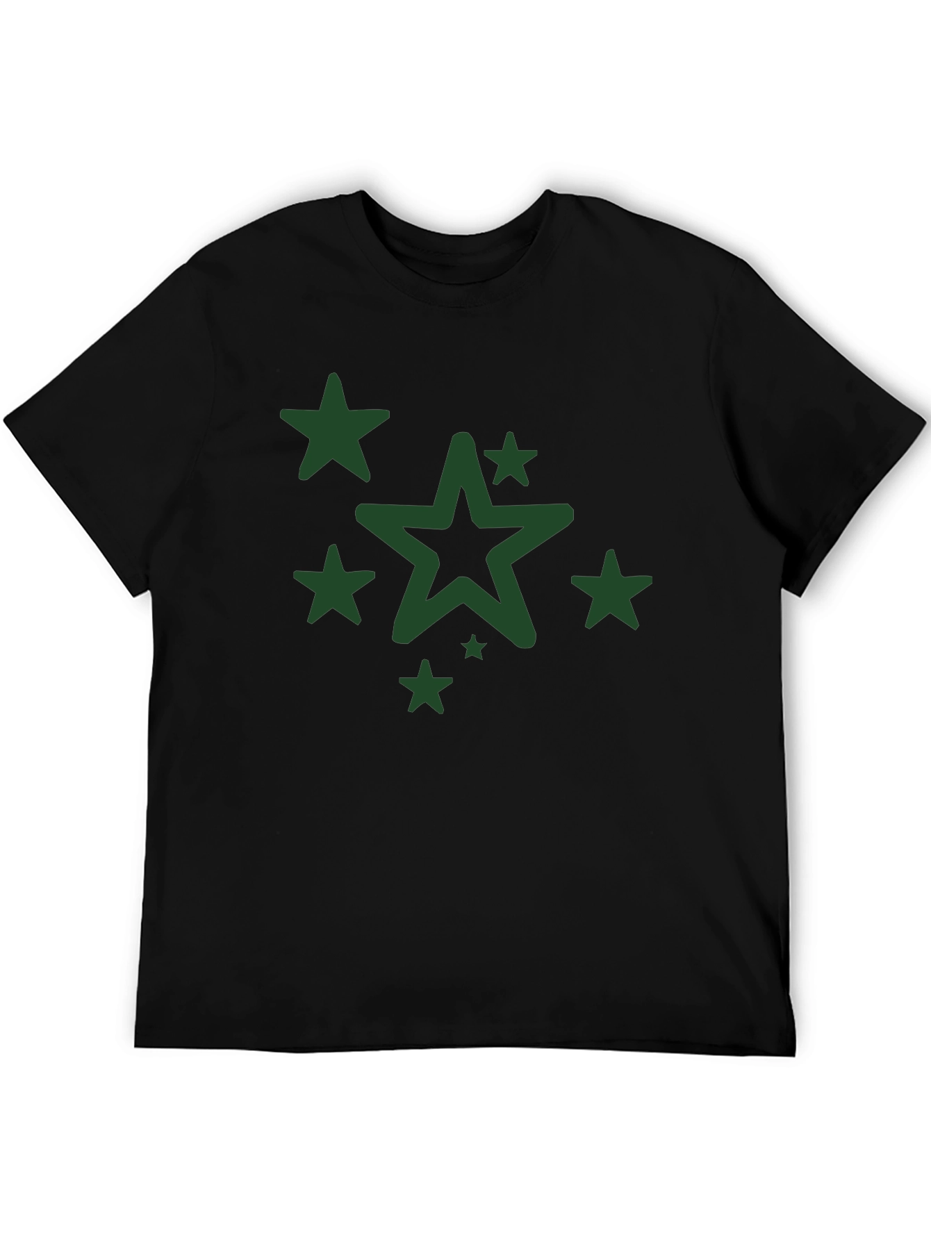 Star Graphic Print Mens Black T-Shirt