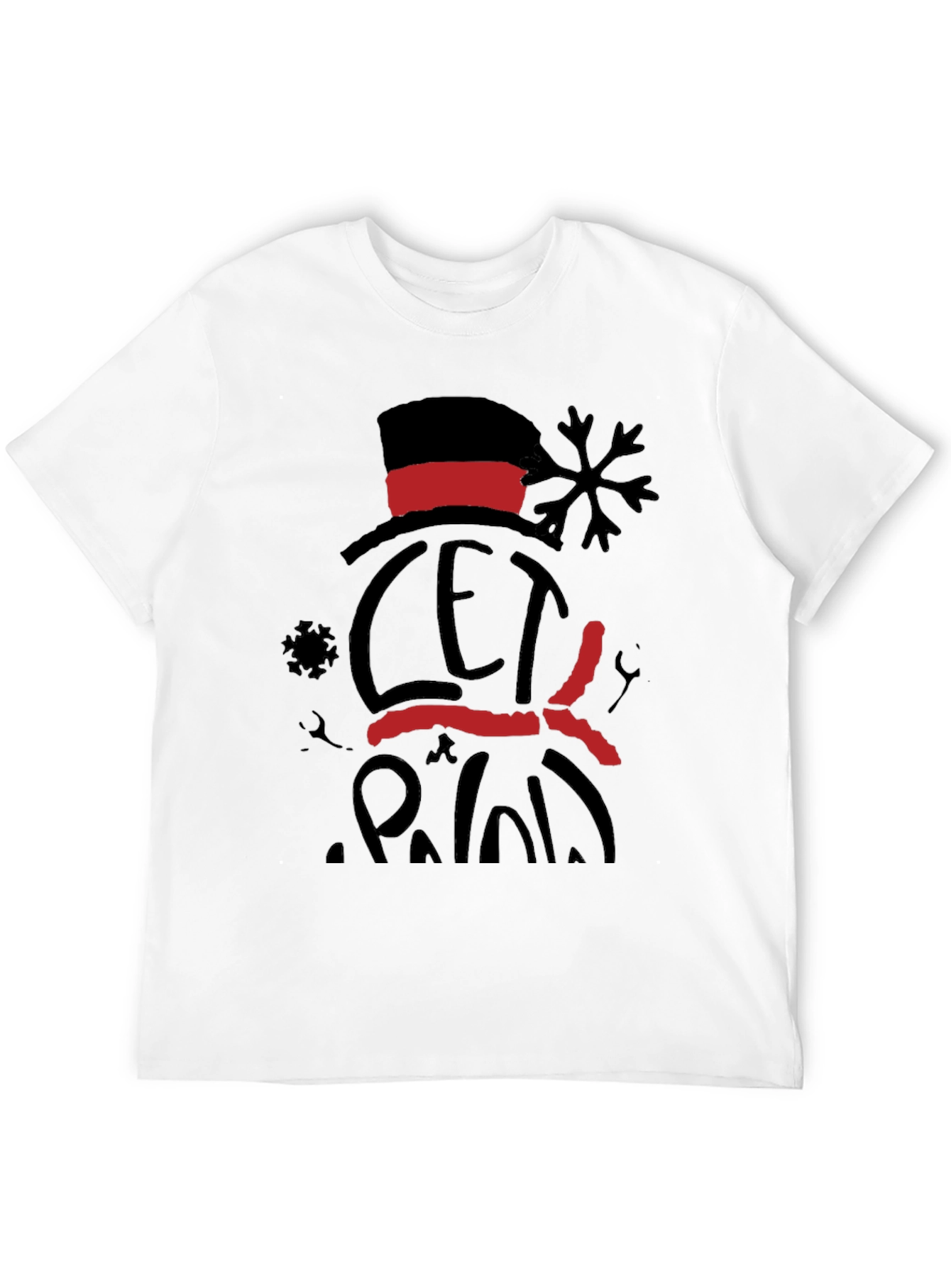 Festive Snowman Graphic Tee - Let it Snow