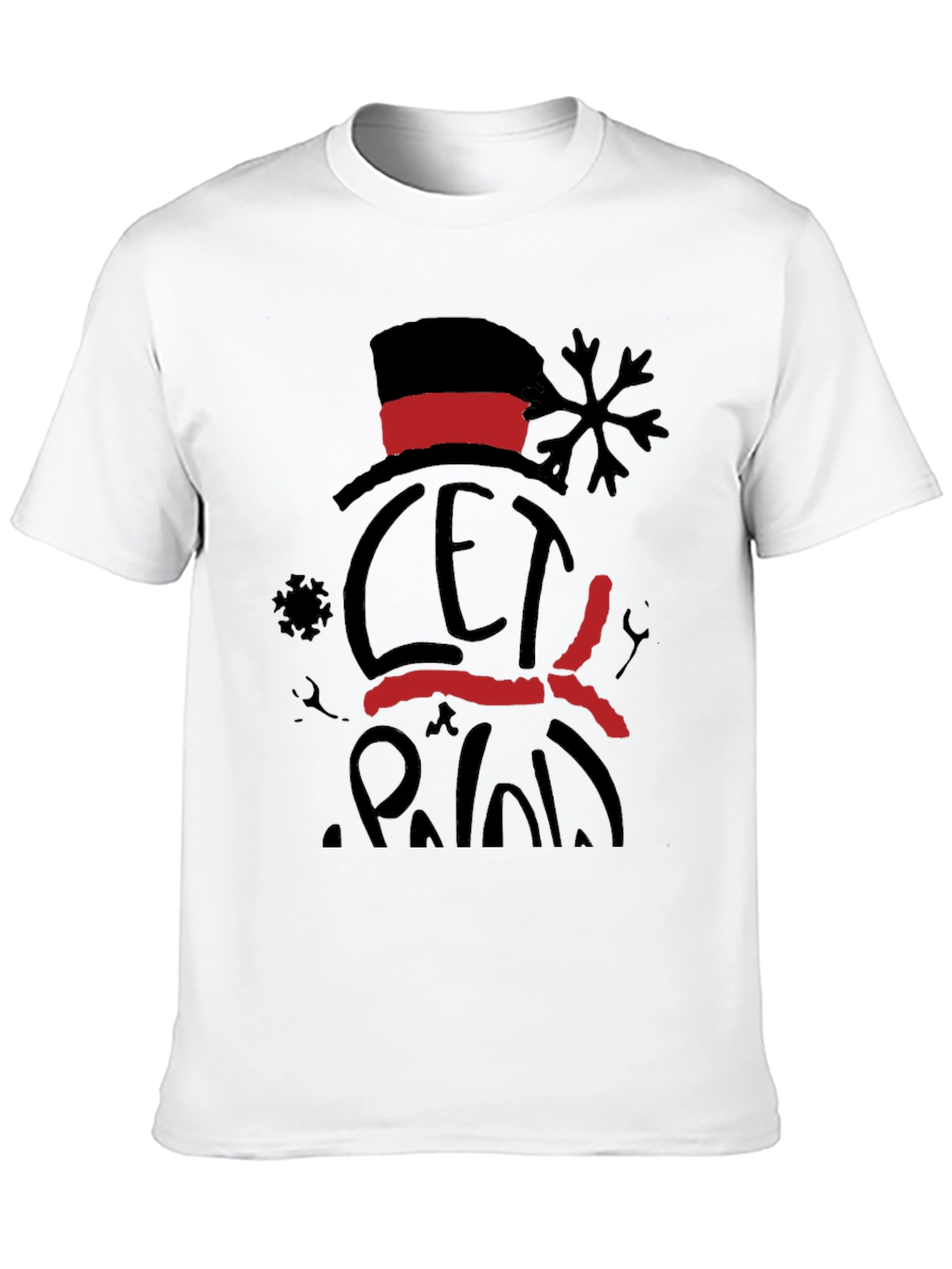 Festive Snowman Graphic Tee - Let it Snow