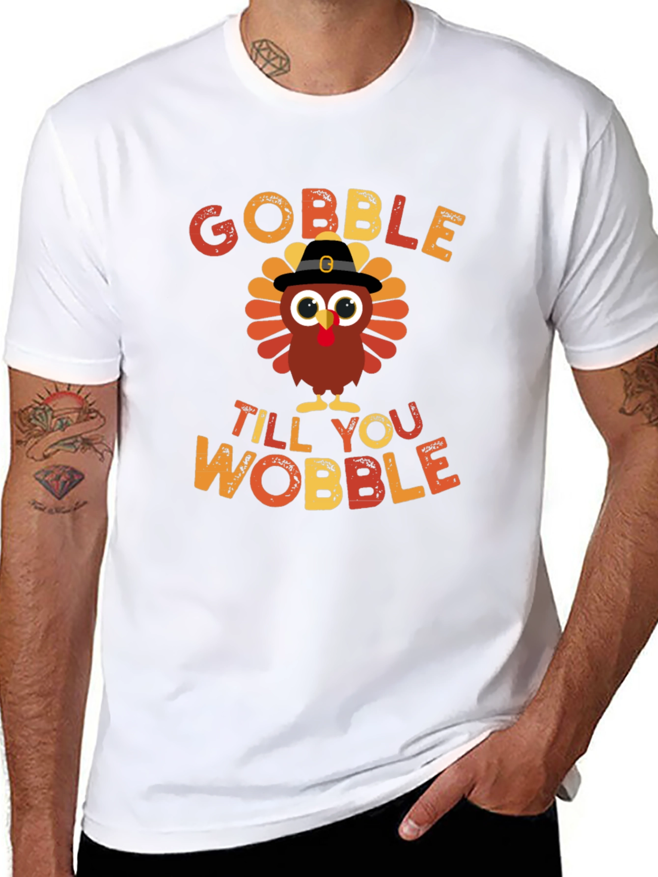 Gobble Till You Wobble Thanksgiving Turkey T-Shirt