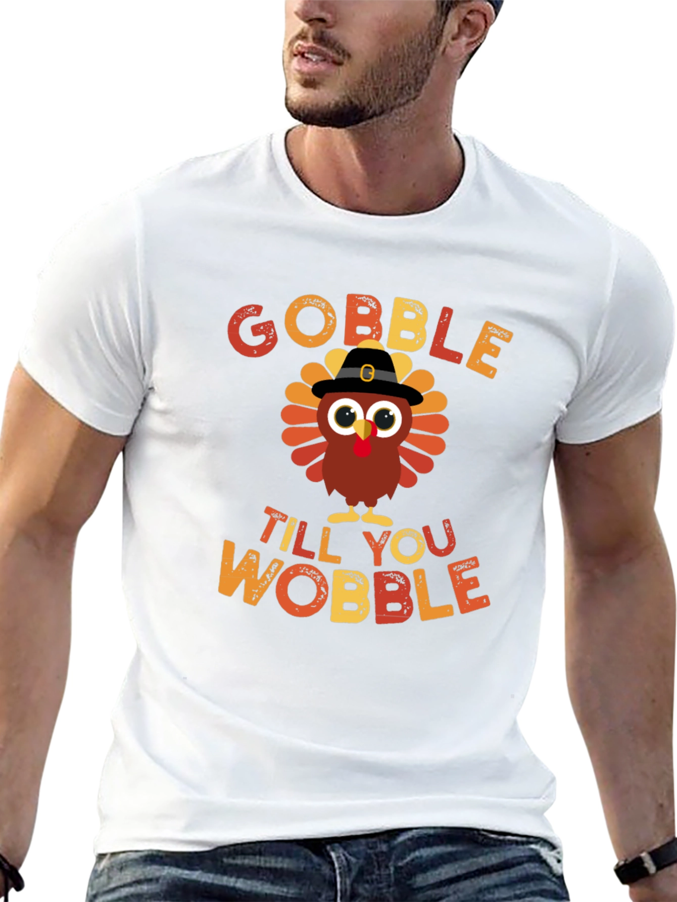 Gobble Till You Wobble Thanksgiving Turkey T-Shirt