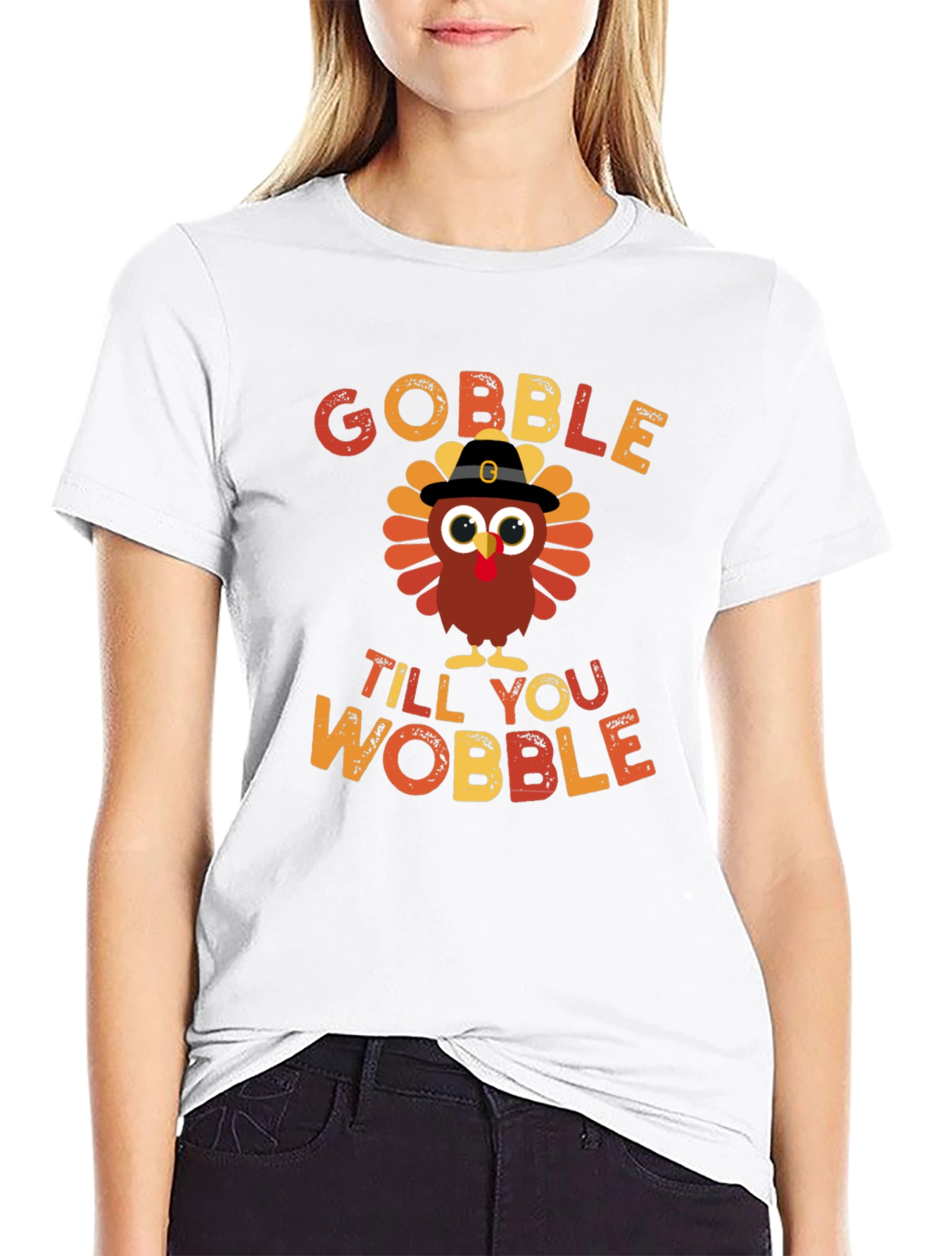 Gobble Till You Wobble Thanksgiving Turkey T-Shirt