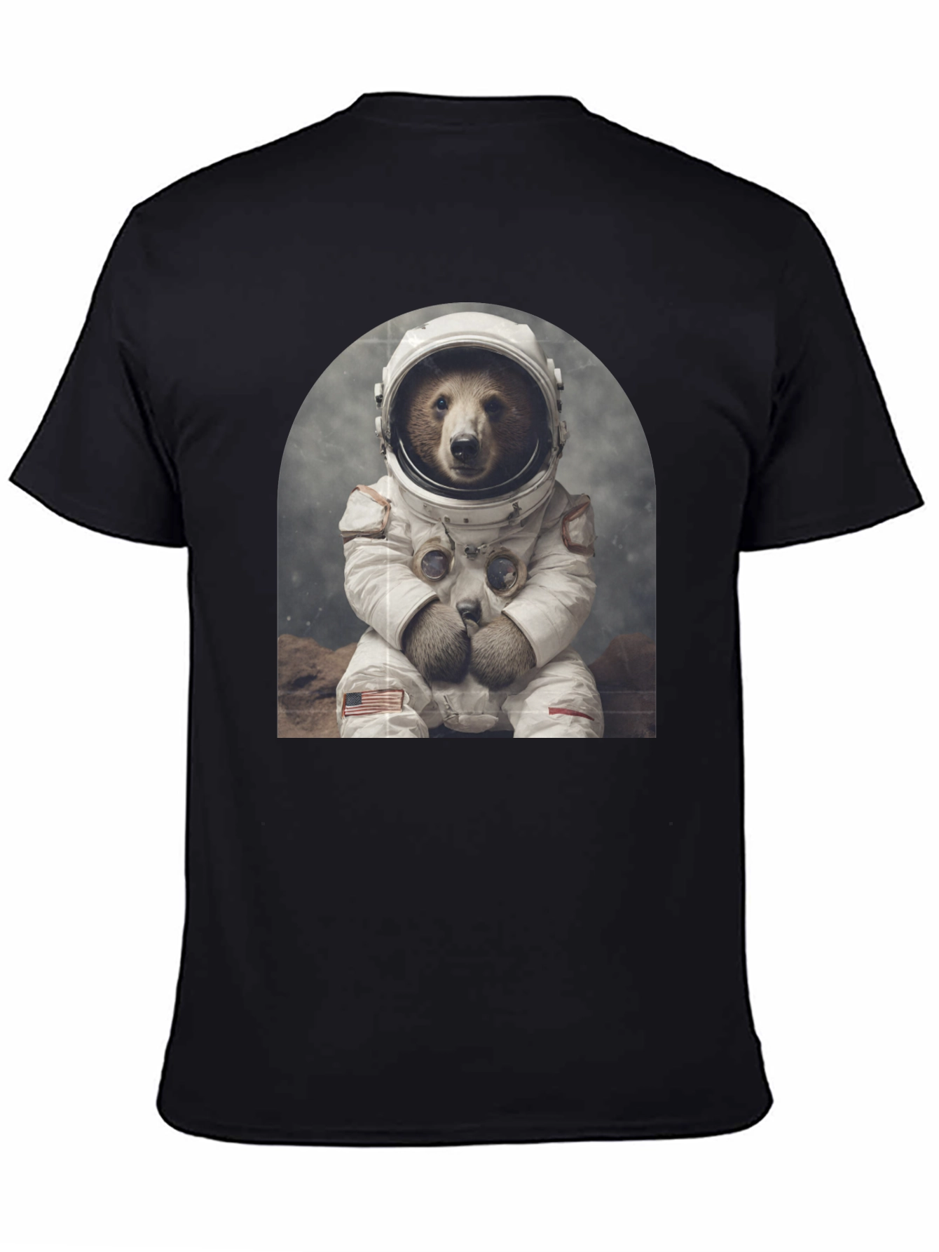 Astronaut Bear Graphic Tee - Novelty T-Shirt