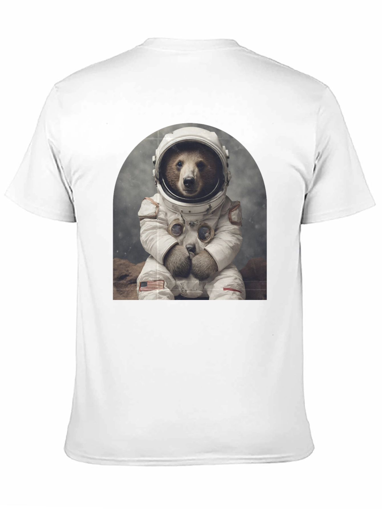Astronaut Bear Graphic Tee - Novelty T-Shirt