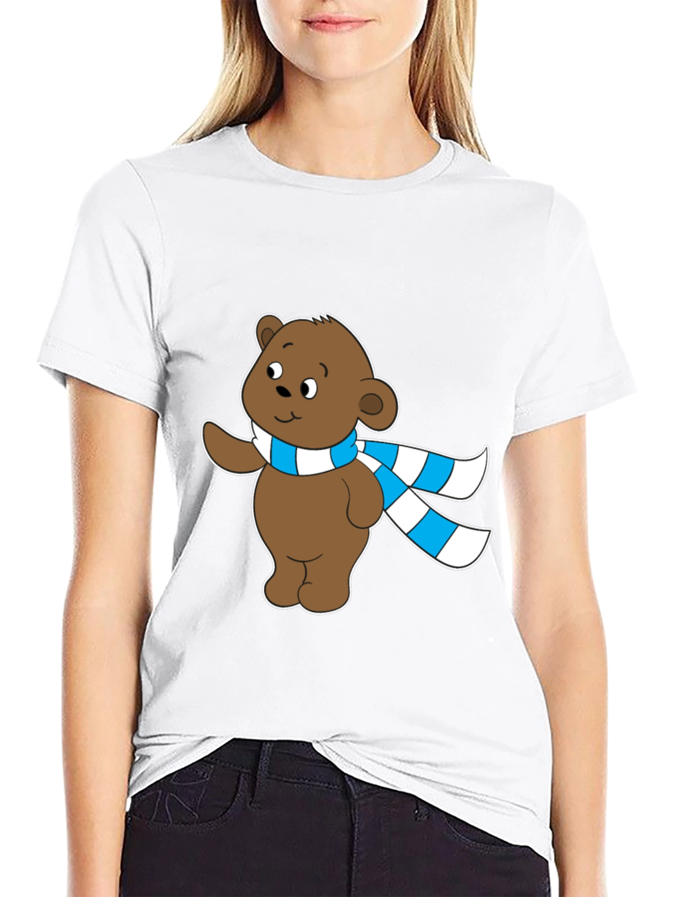 Cute Bear Scarf T-Shirt
