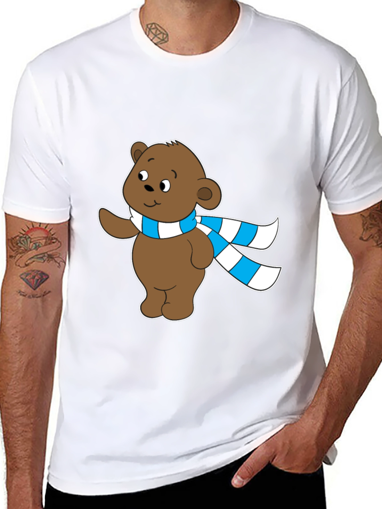 Cute Bear Scarf T-Shirt