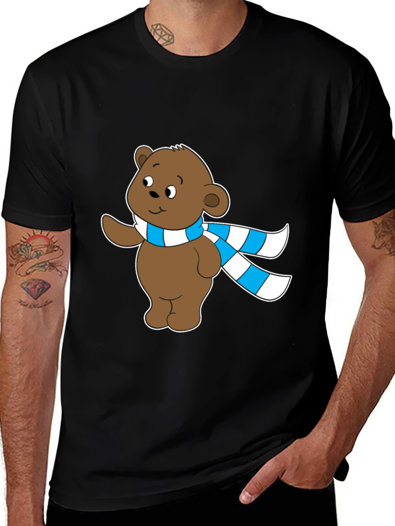 Cute Bear Scarf T-Shirt