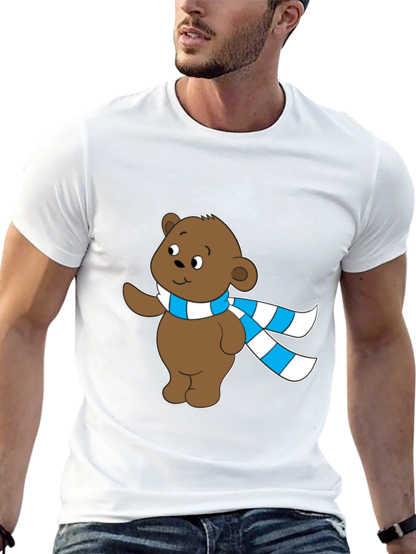Cute Bear Scarf T-Shirt