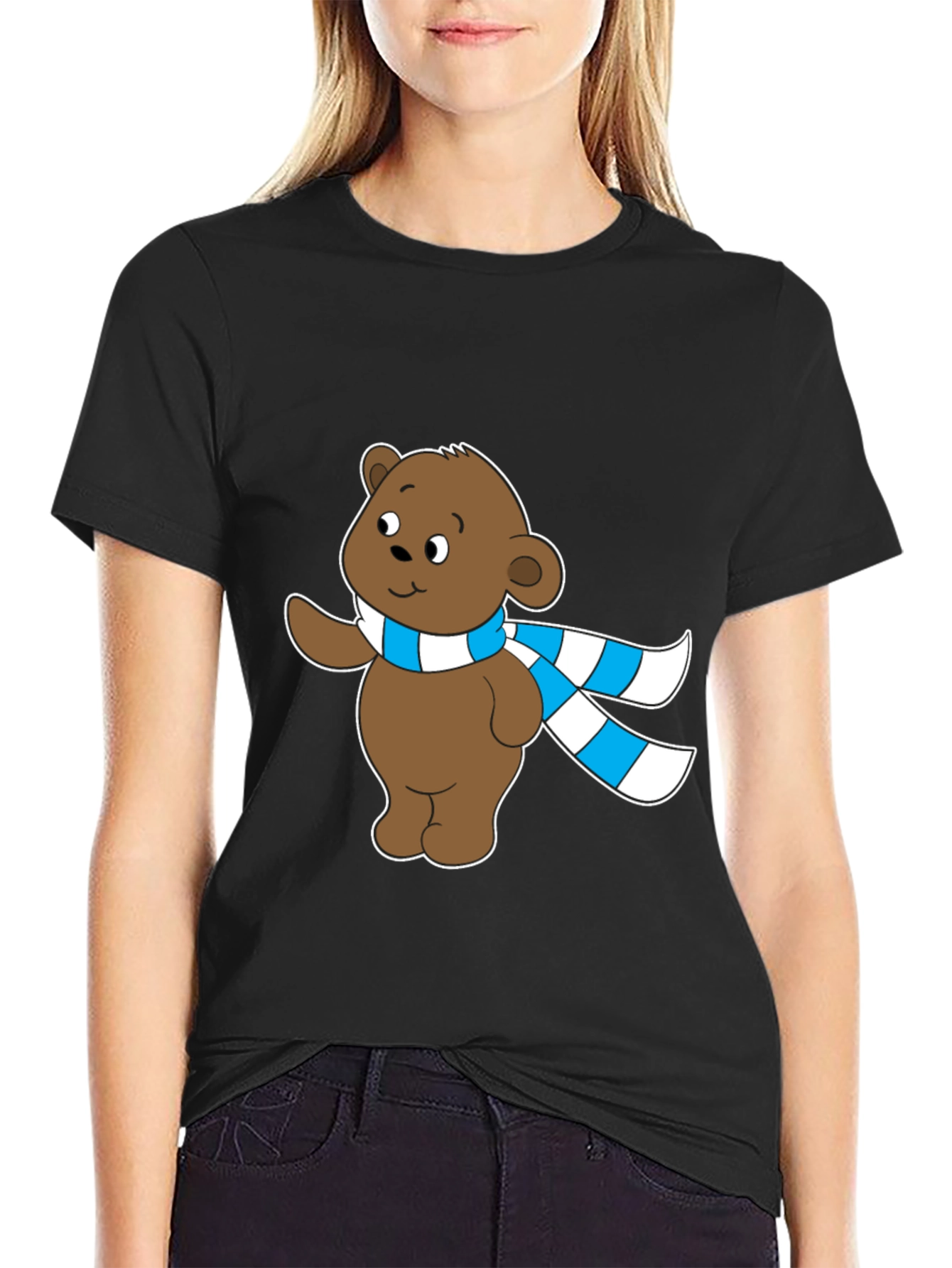 Cute Bear Scarf T-Shirt