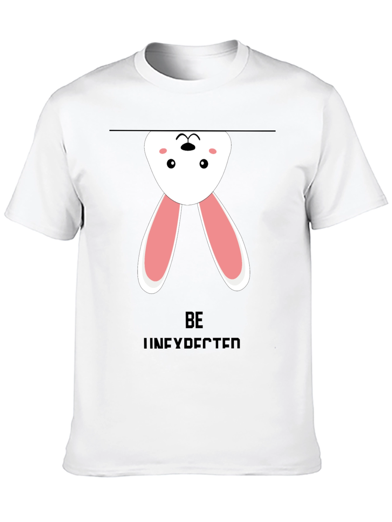 Upside Down Bunny Graphic Tee - Black Cotton