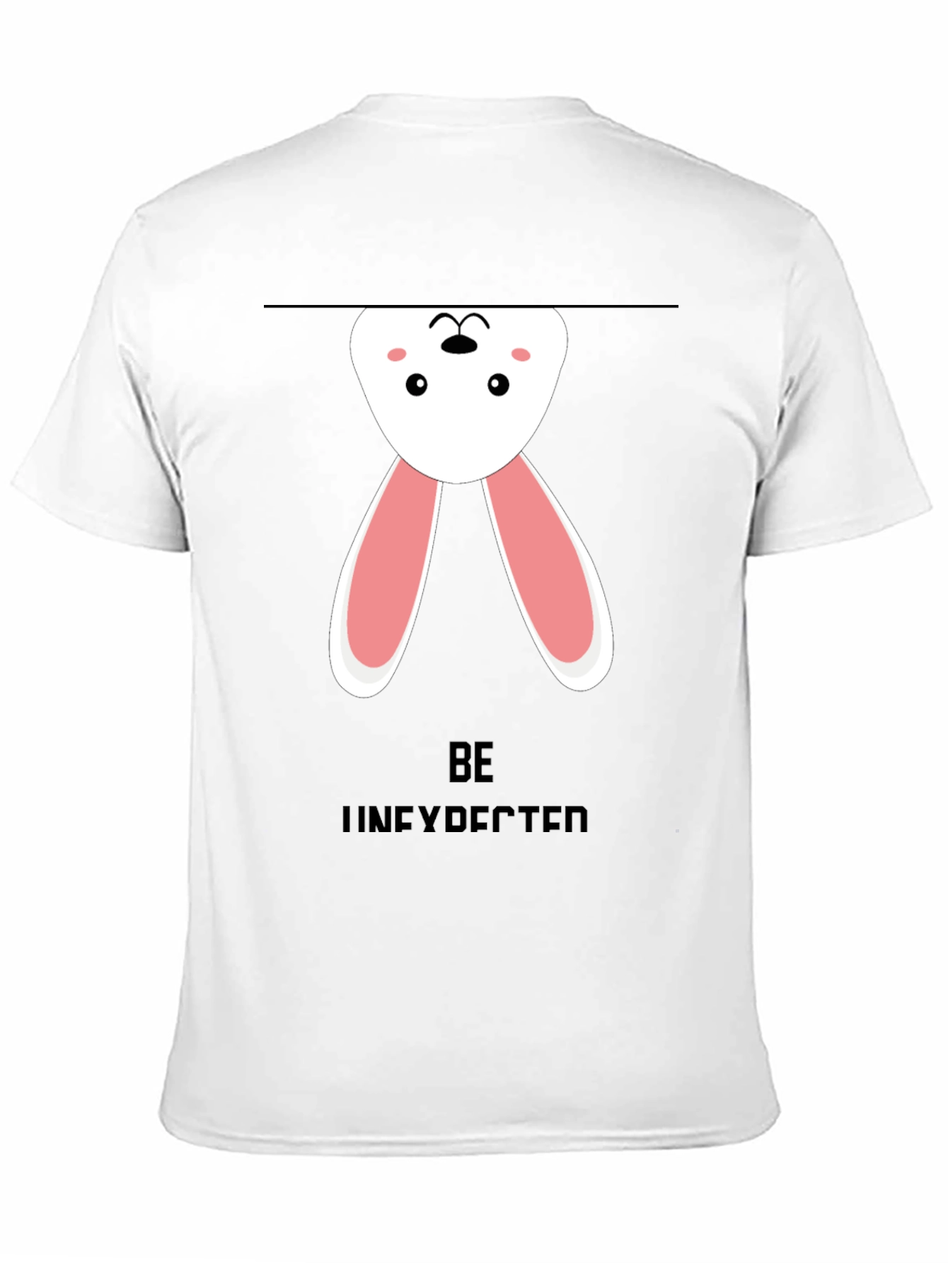 Upside Down Bunny Graphic Tee - Black Cotton