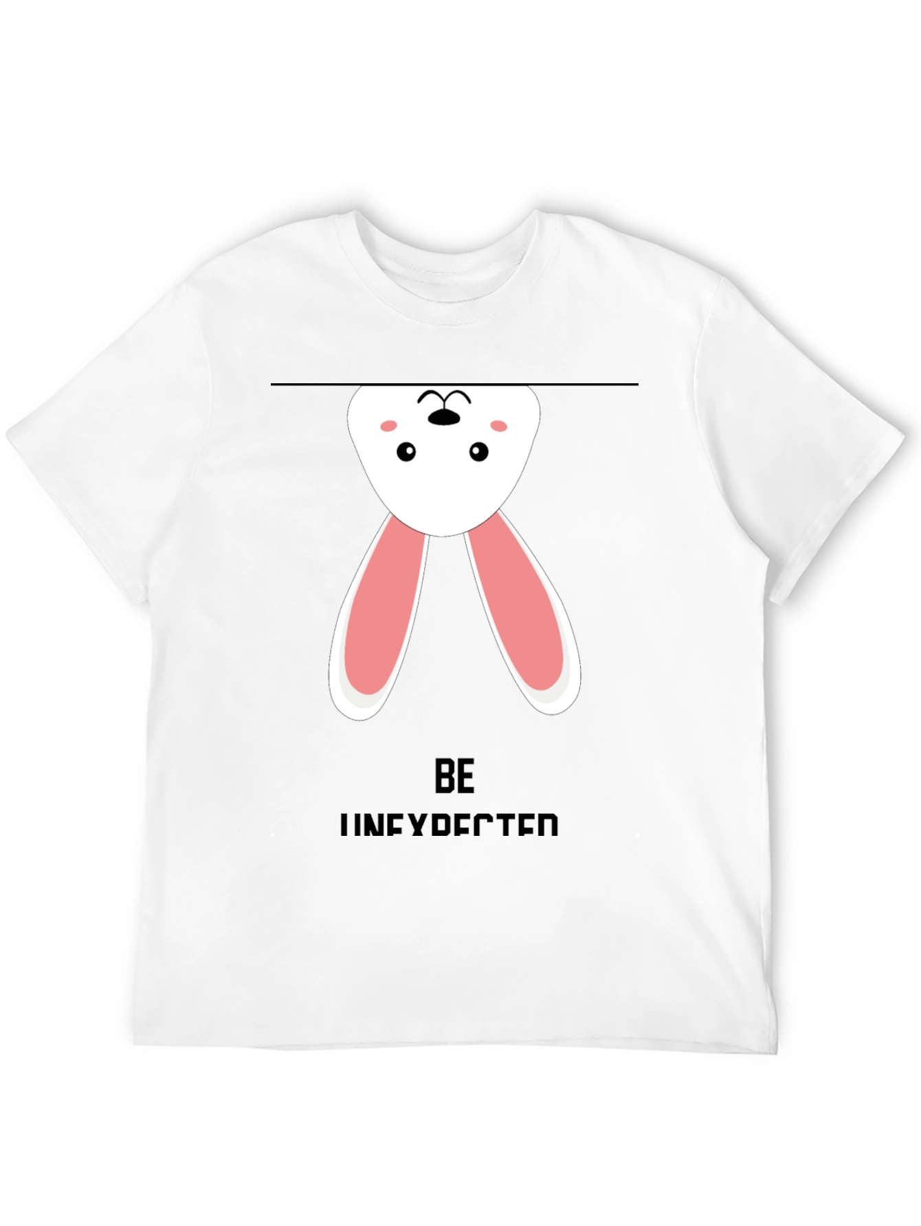 Upside Down Bunny Graphic Tee - Black Cotton