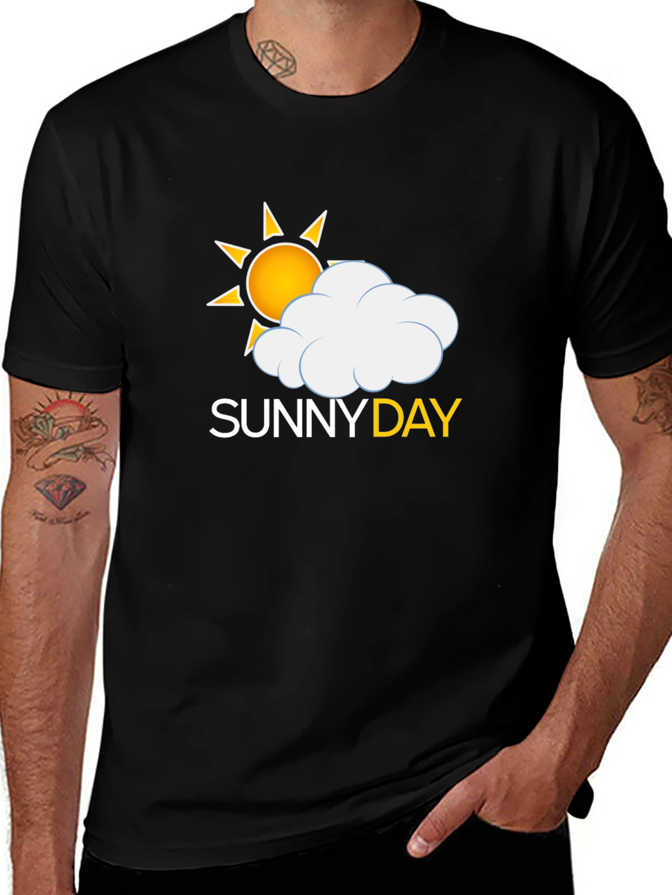 Sunny Day Graphic Tee - Black Casual Comfort