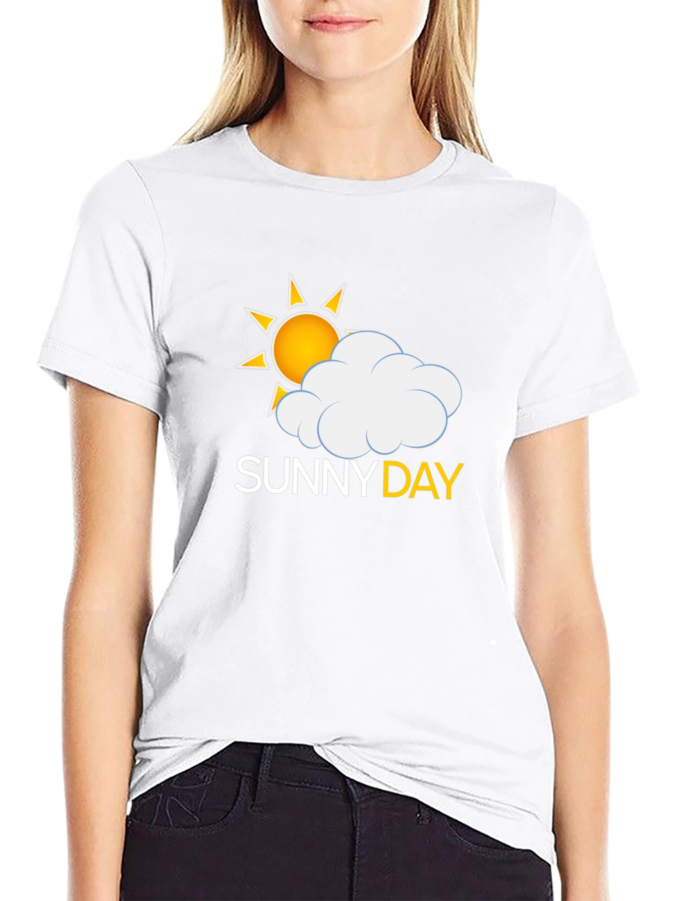 Sunny Day Graphic Tee - Black Casual Comfort