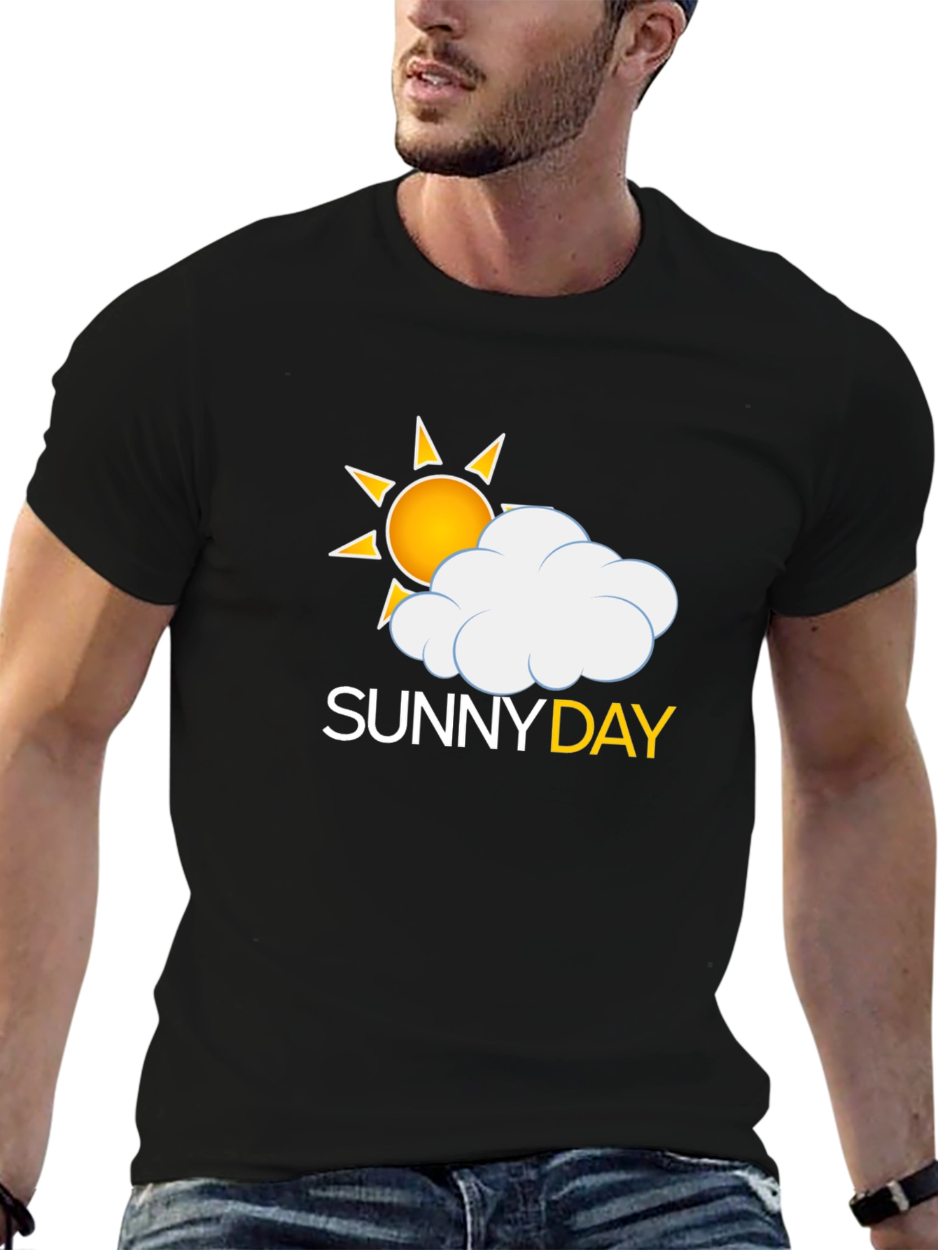 Sunny Day Graphic Tee - Black Casual Comfort